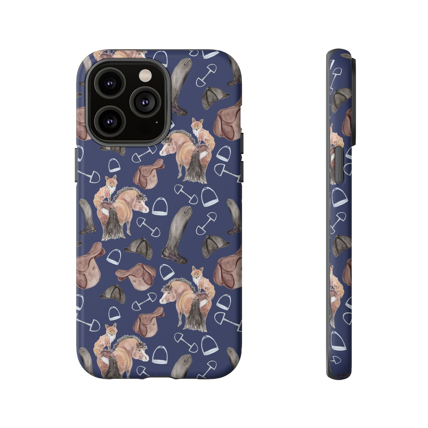 Adorable Little Pony and Fox in Navy Tough Phone Case