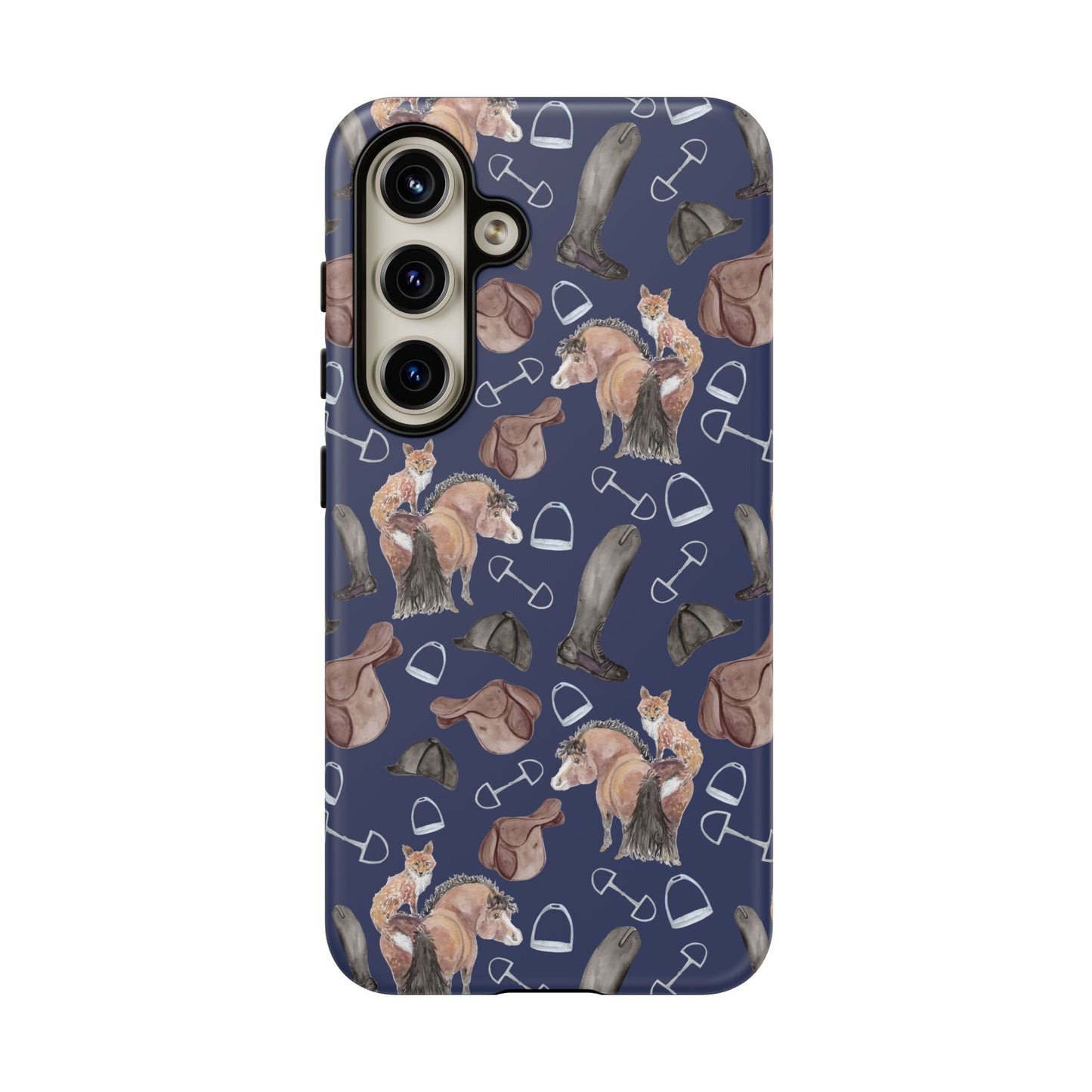 Adorable Little Pony and Fox in Navy Tough Phone Case