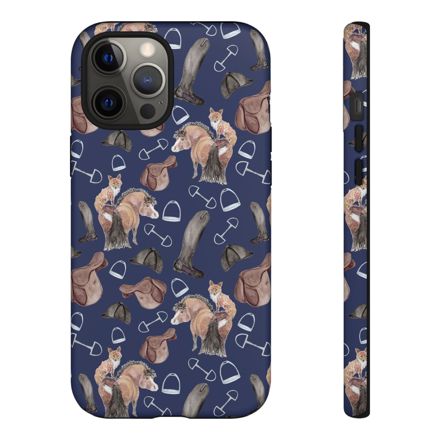 Adorable Little Pony and Fox in Navy Tough Phone Case