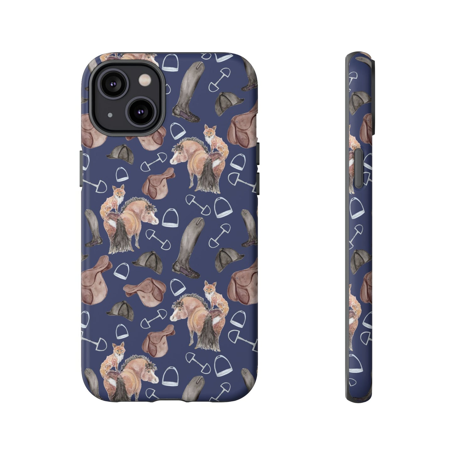 Adorable Little Pony and Fox in Navy Tough Phone Case
