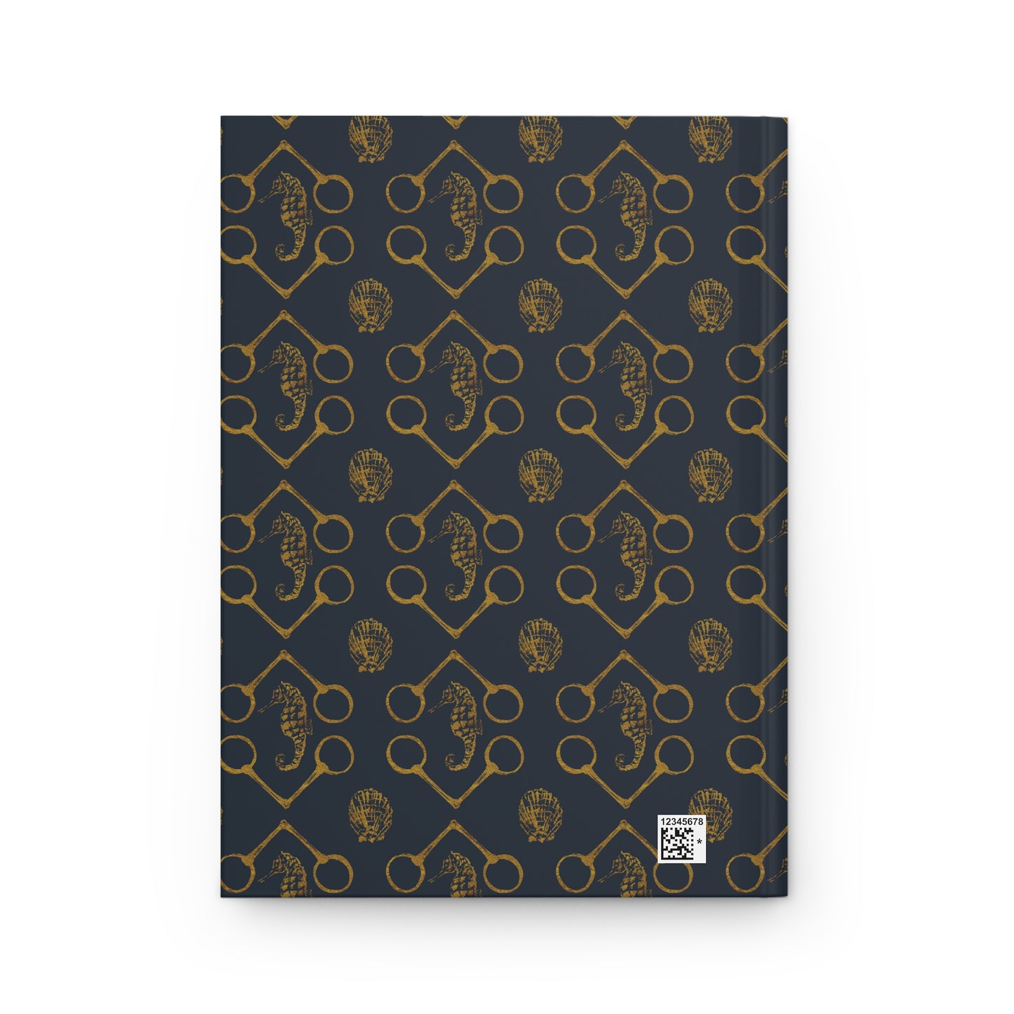 Sea horse and Bits Navy and gold Hardcover Journal Matte - SonaEquestrian