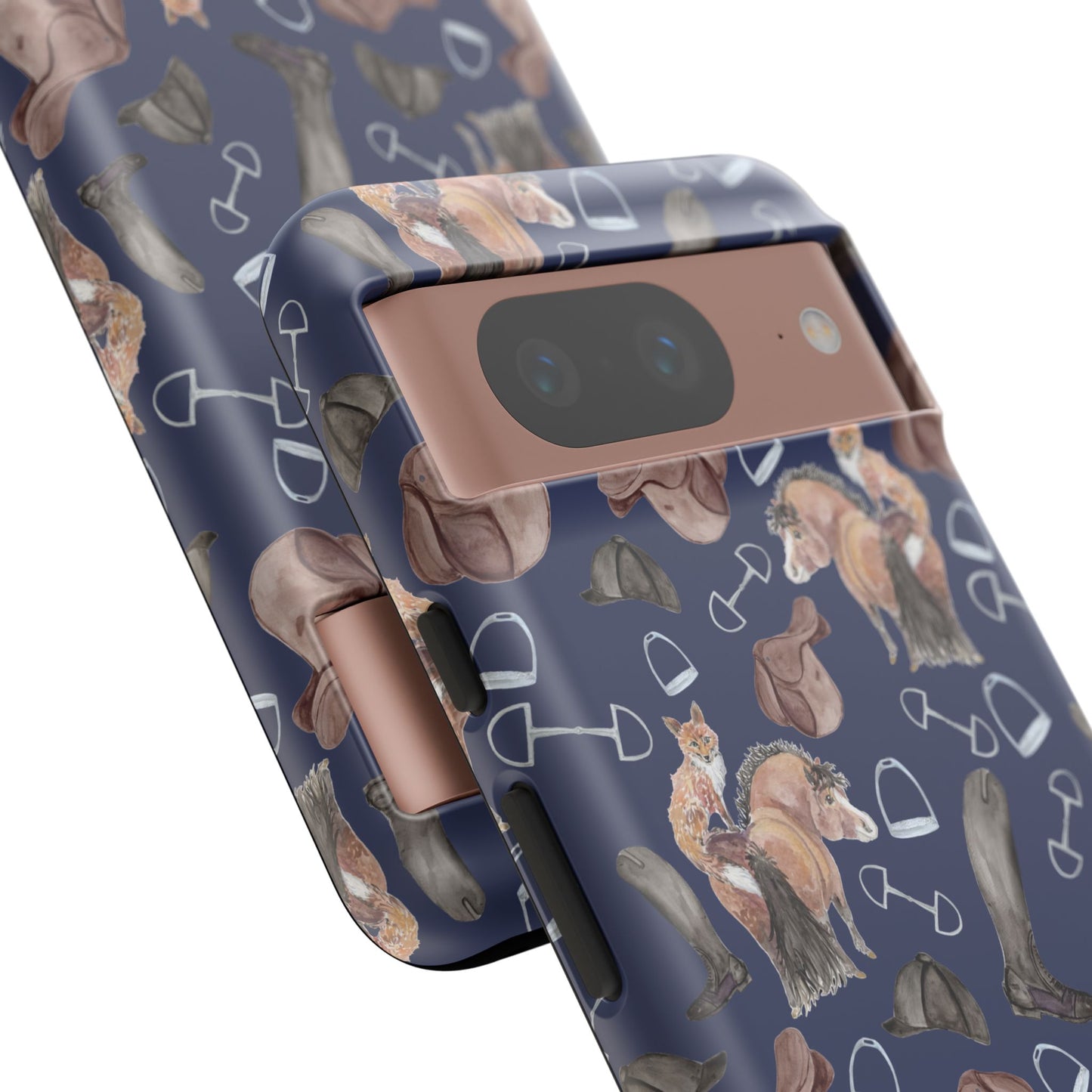 Adorable Little Pony and Fox in Navy Tough Phone Case
