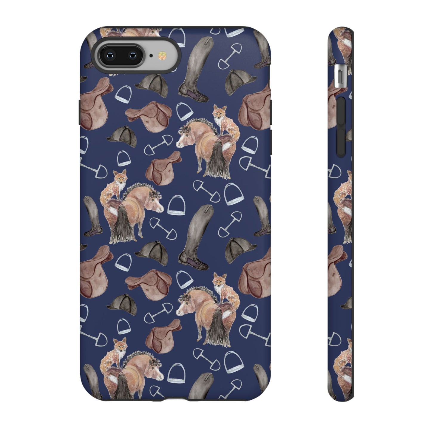 Adorable Little Pony and Fox in Navy Tough Phone Case