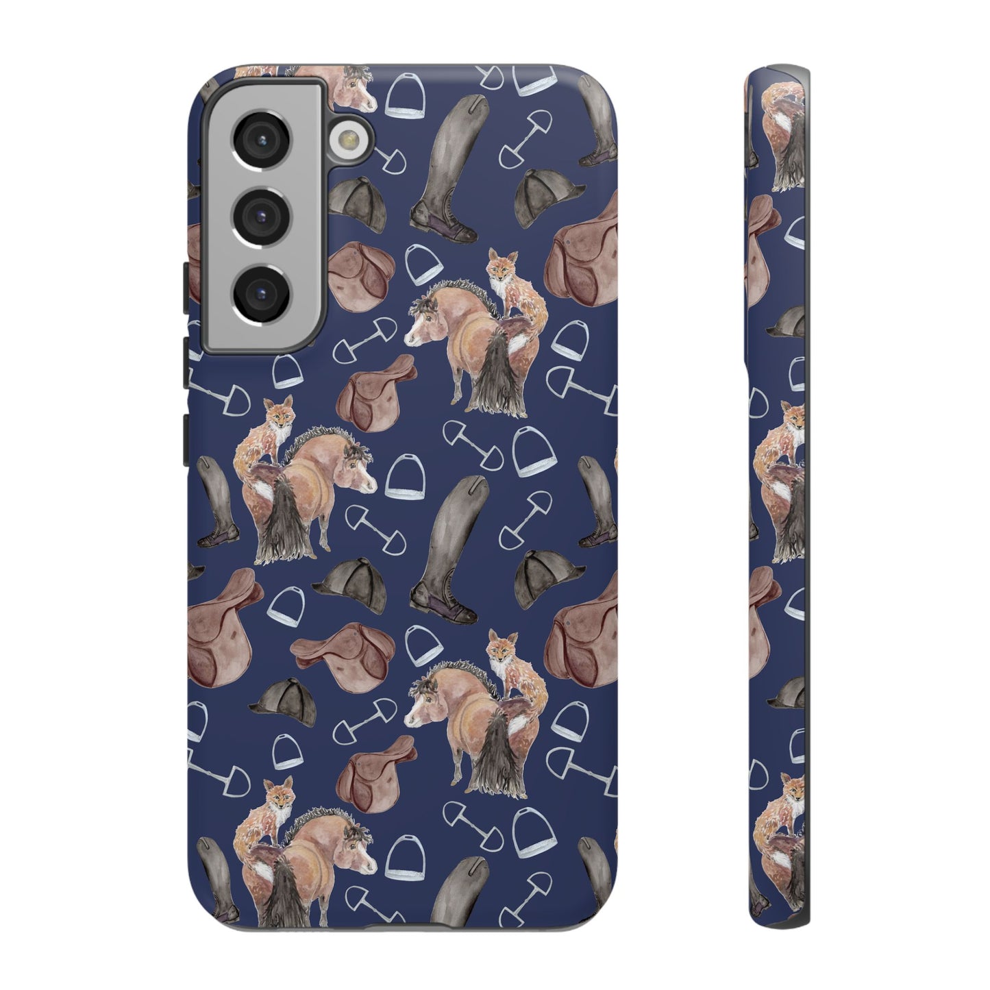 Adorable Little Pony and Fox in Navy Tough Phone Case