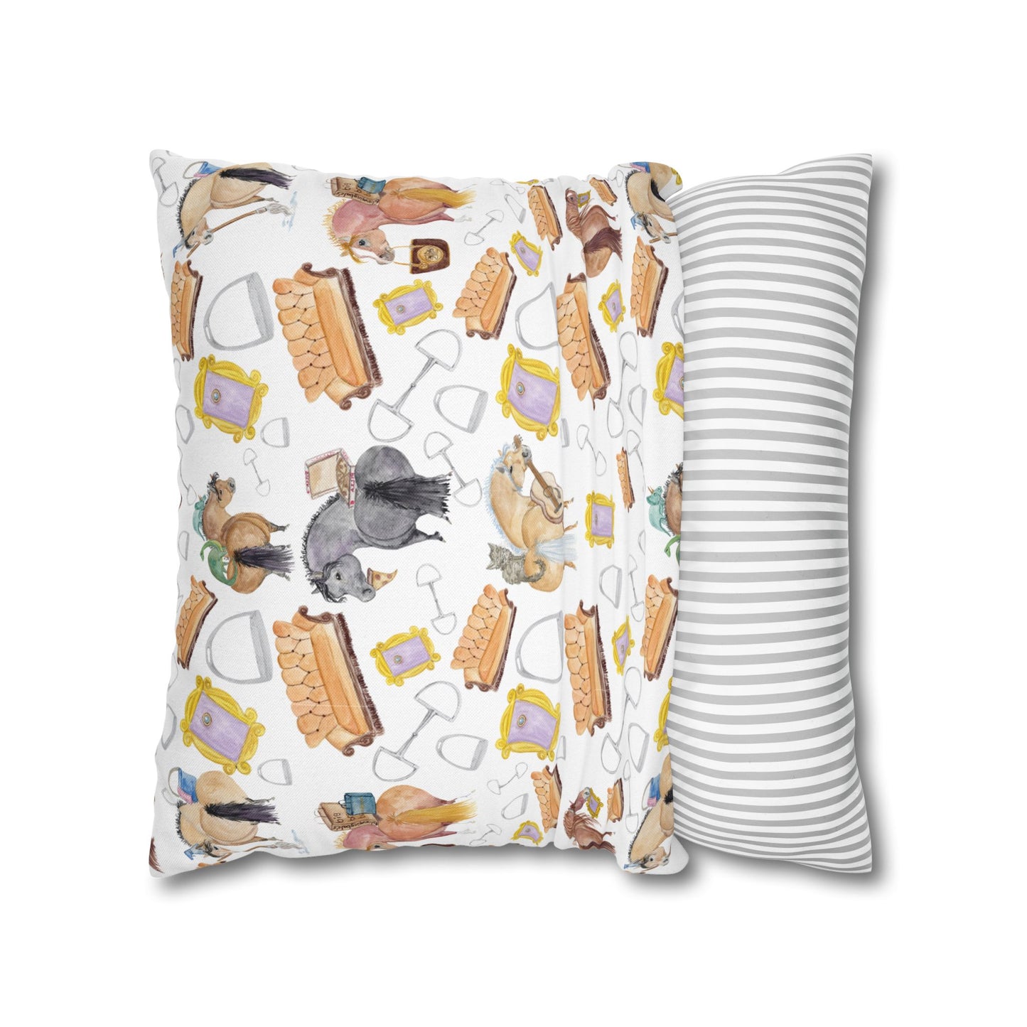 Adorable little Friends Ponies Spun Polyester Square Pillowcase