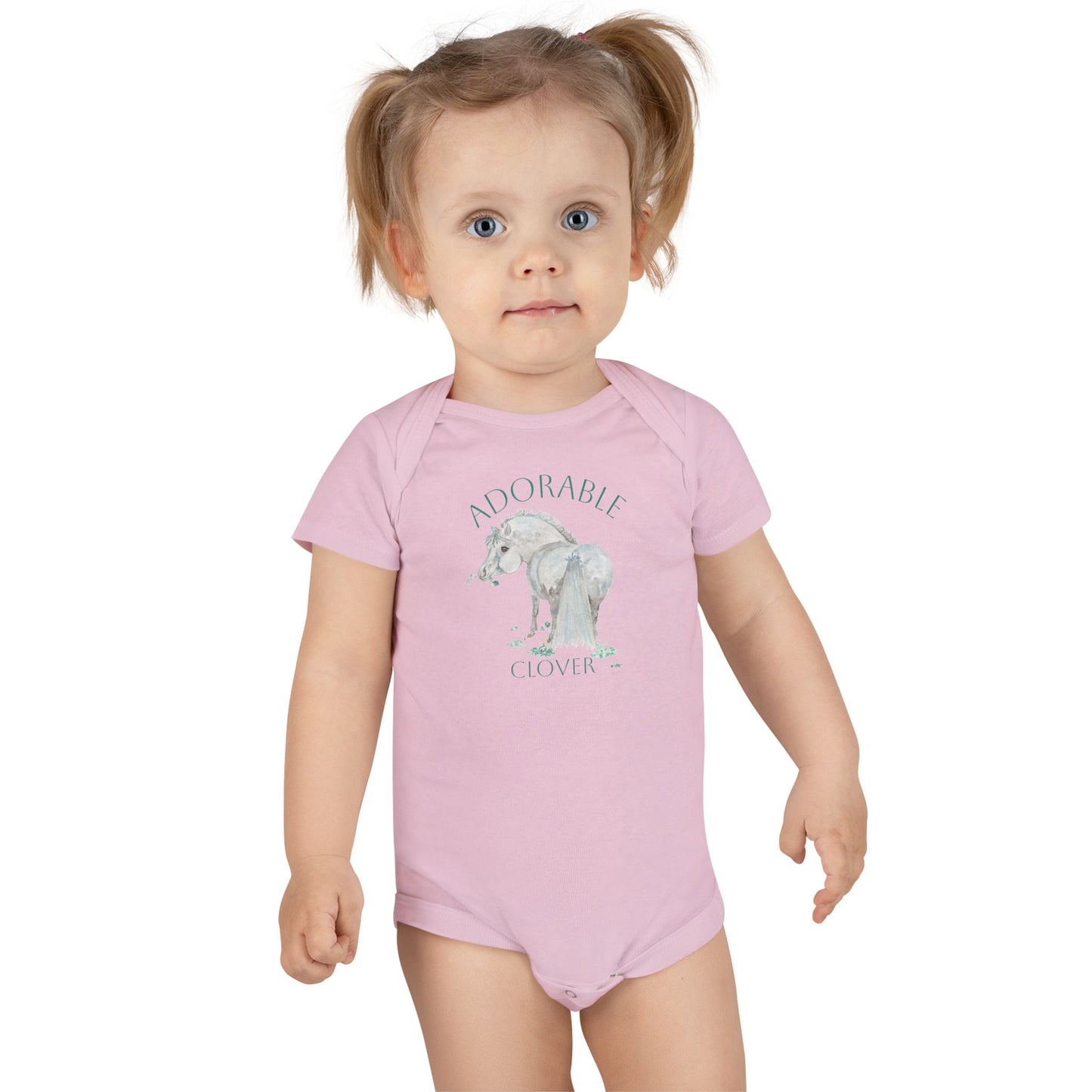 Baby Onesie with Adorable Miss Clover - Cute Pony Infant Bodysuit