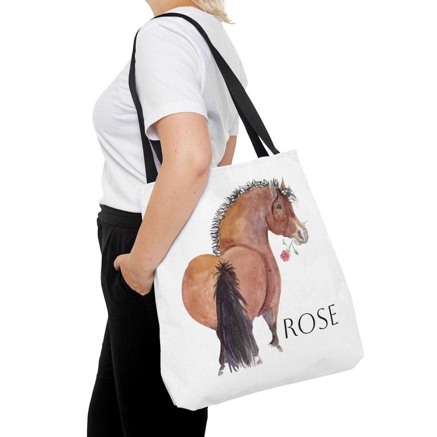 Adorable little Rose Tote Bag - Whimsical Equestrian Design