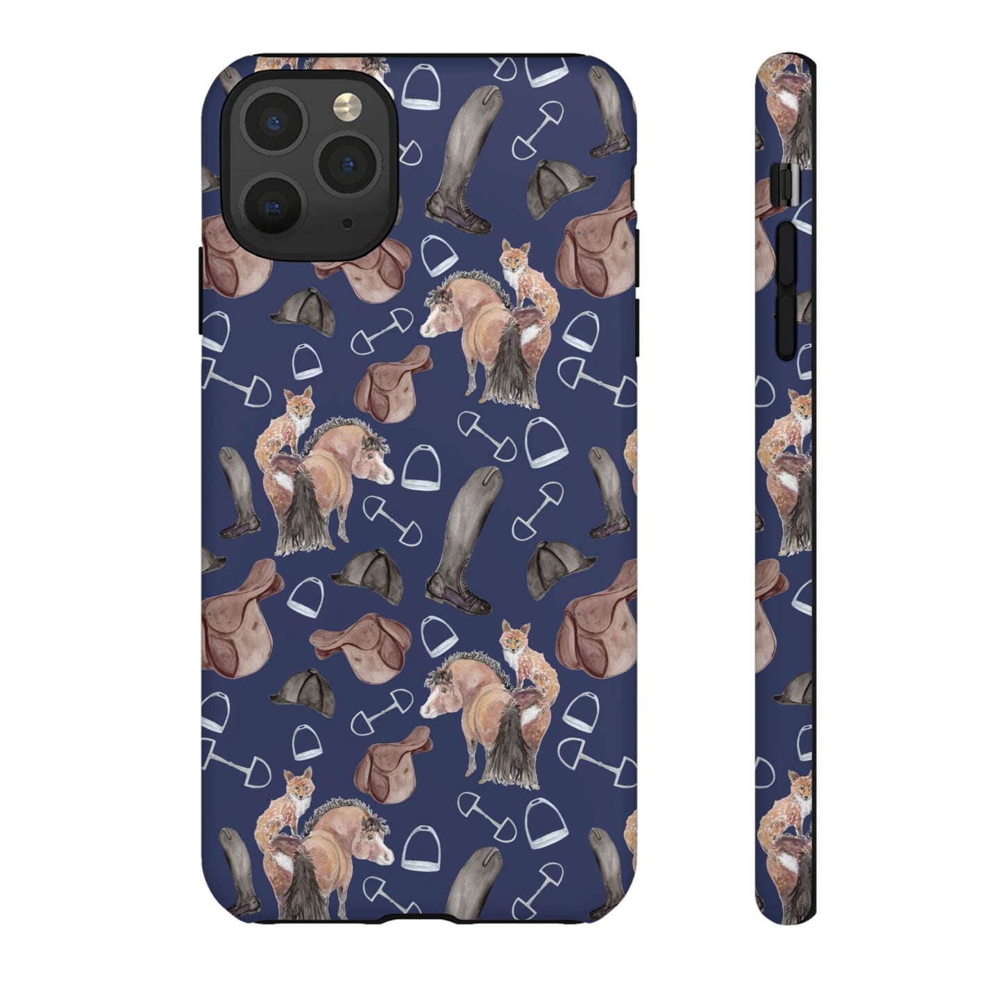 Adorable Little Pony and Fox in Navy Tough Phone Case