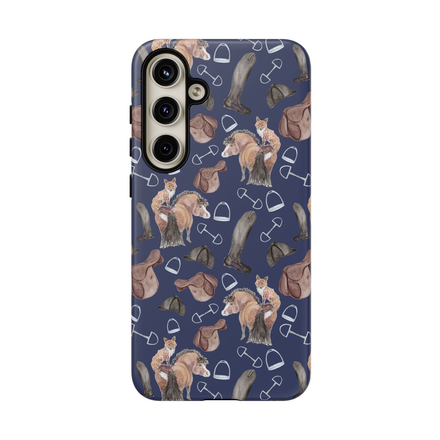 Adorable Little Pony and Fox in Navy Tough Phone Case