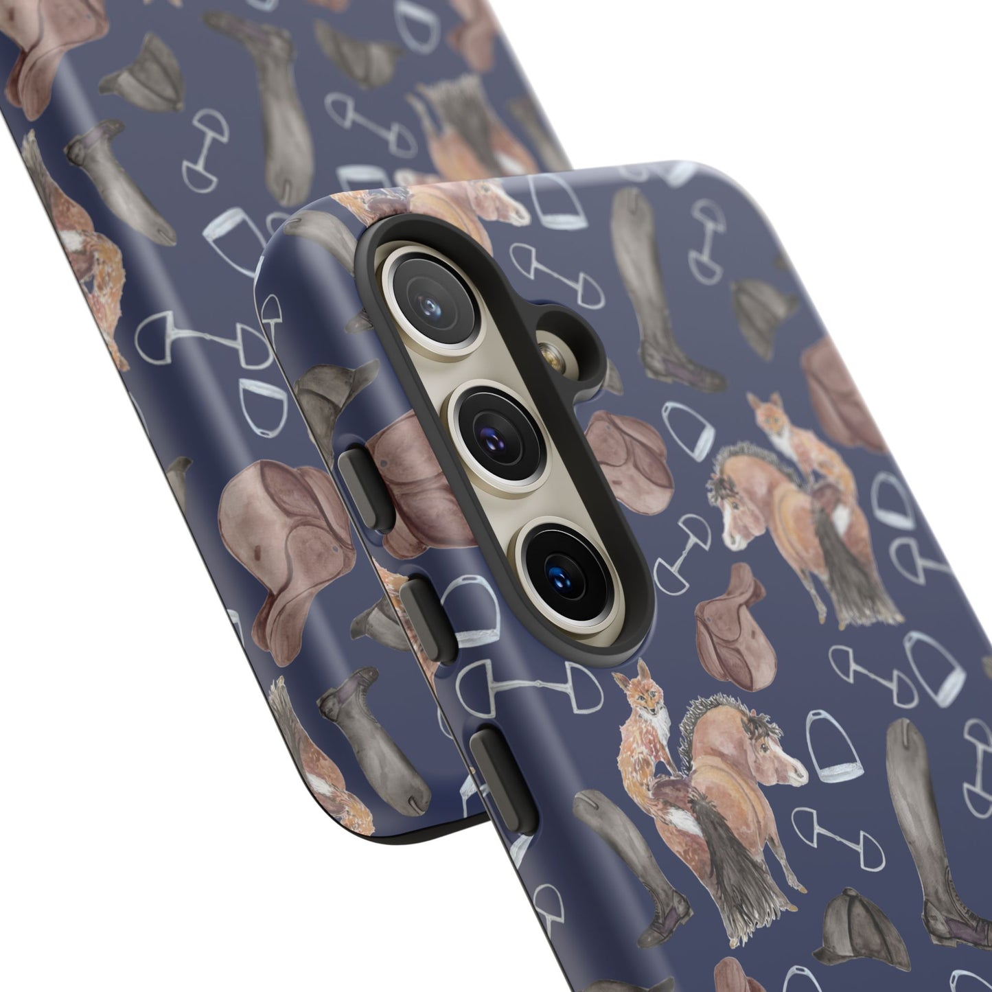Adorable Little Pony and Fox in Navy Tough Phone Case