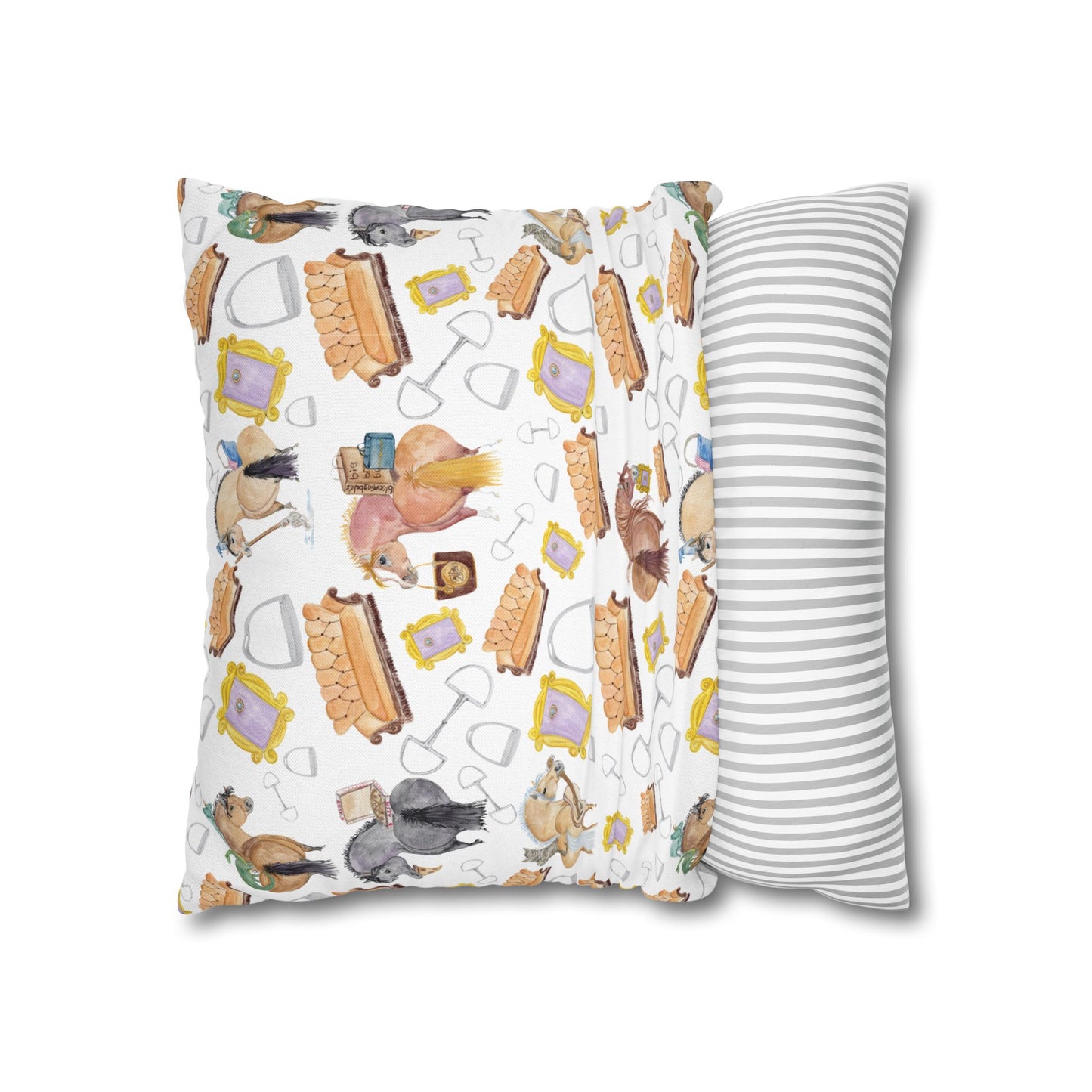 Adorable little Friends Ponies Spun Polyester Square Pillowcase