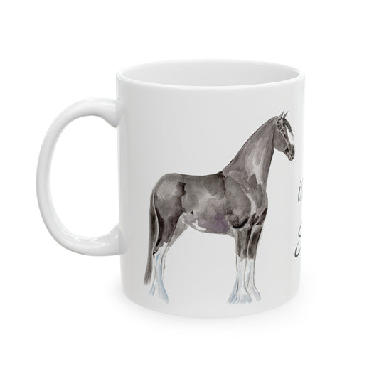S is for Shire  Ceramic Mug, 11oz - SonaEquestrian