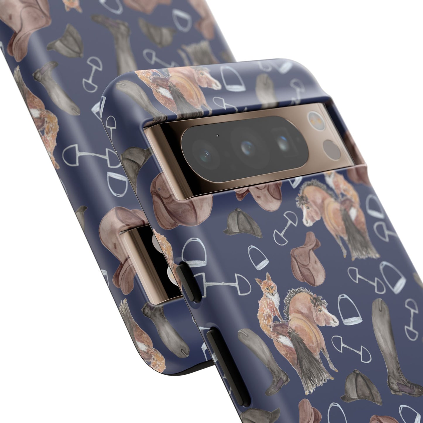 Adorable Little Pony and Fox in Navy Tough Phone Case