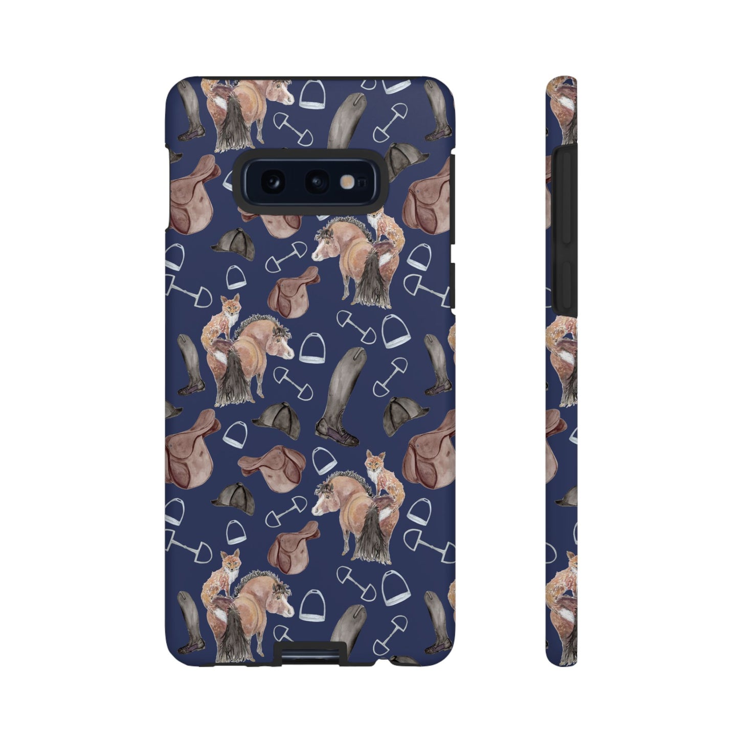 Adorable Little Pony and Fox in Navy Tough Phone Case