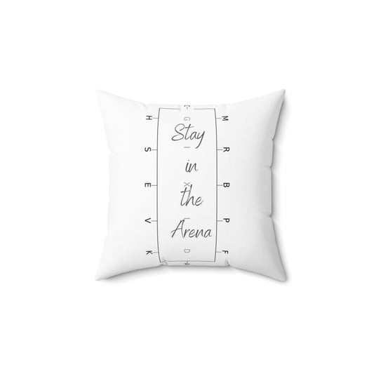 Stay in the Arena Spun Polyester Square Pillow - SonaEquestrian