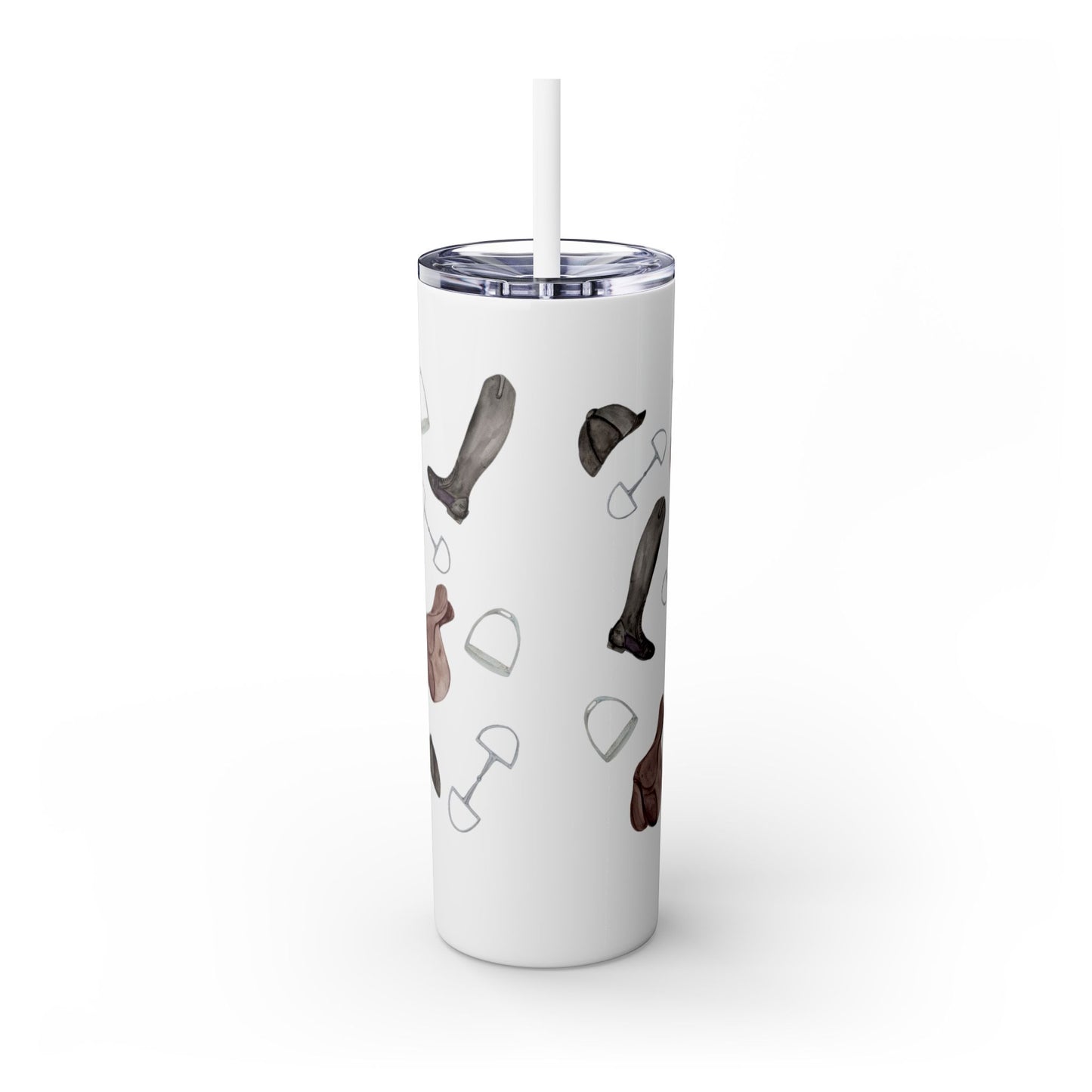 Adorable Little Pony with Fox Friend Skinny Tumbler with Straw, 20oz