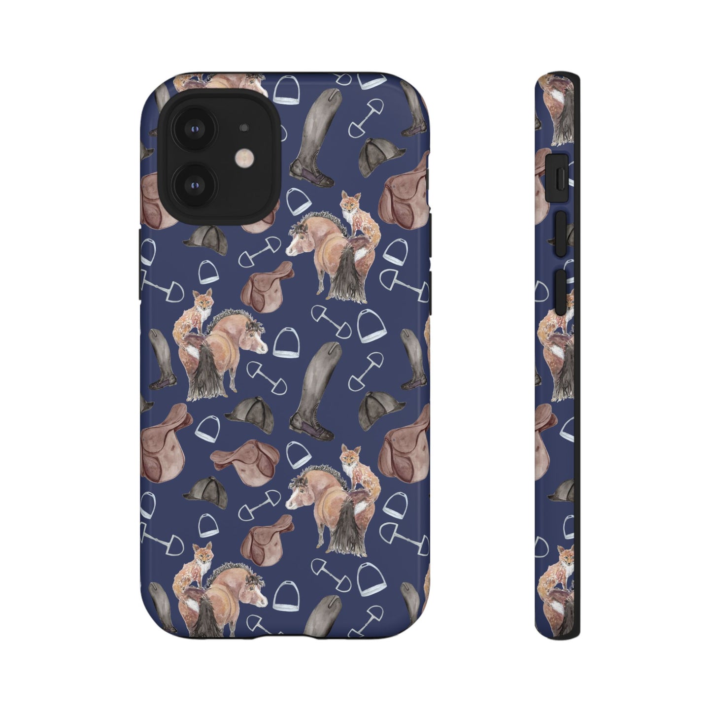 Adorable Little Pony and Fox in Navy Tough Phone Case