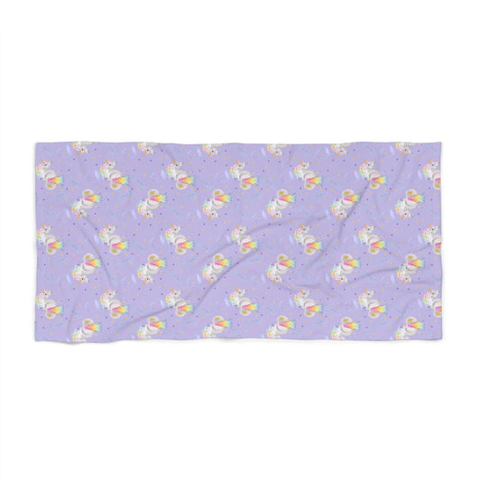 Adorable Little Unicorn Beach Towel