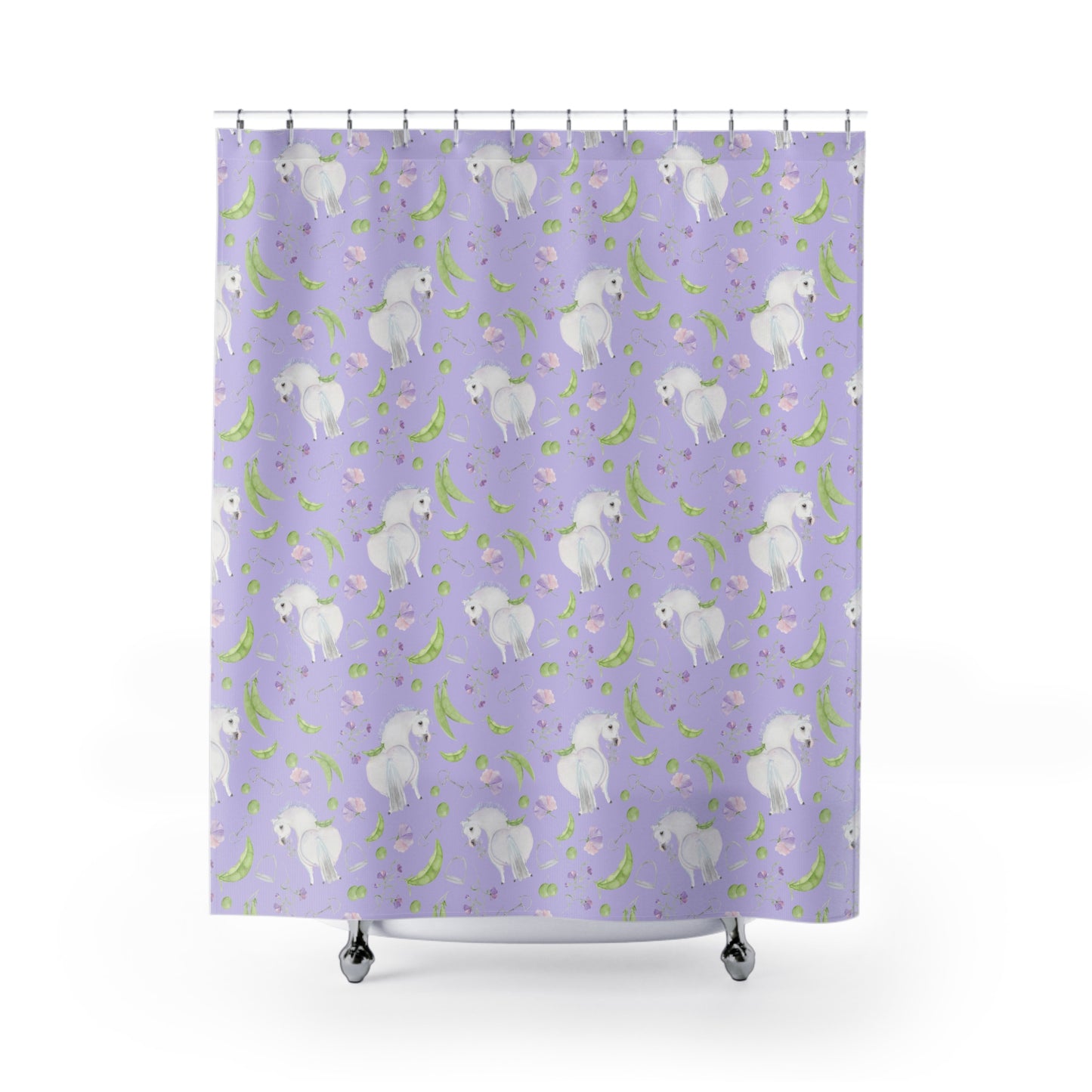 Shower Curtains - Adorable Little Pea pod lavendar