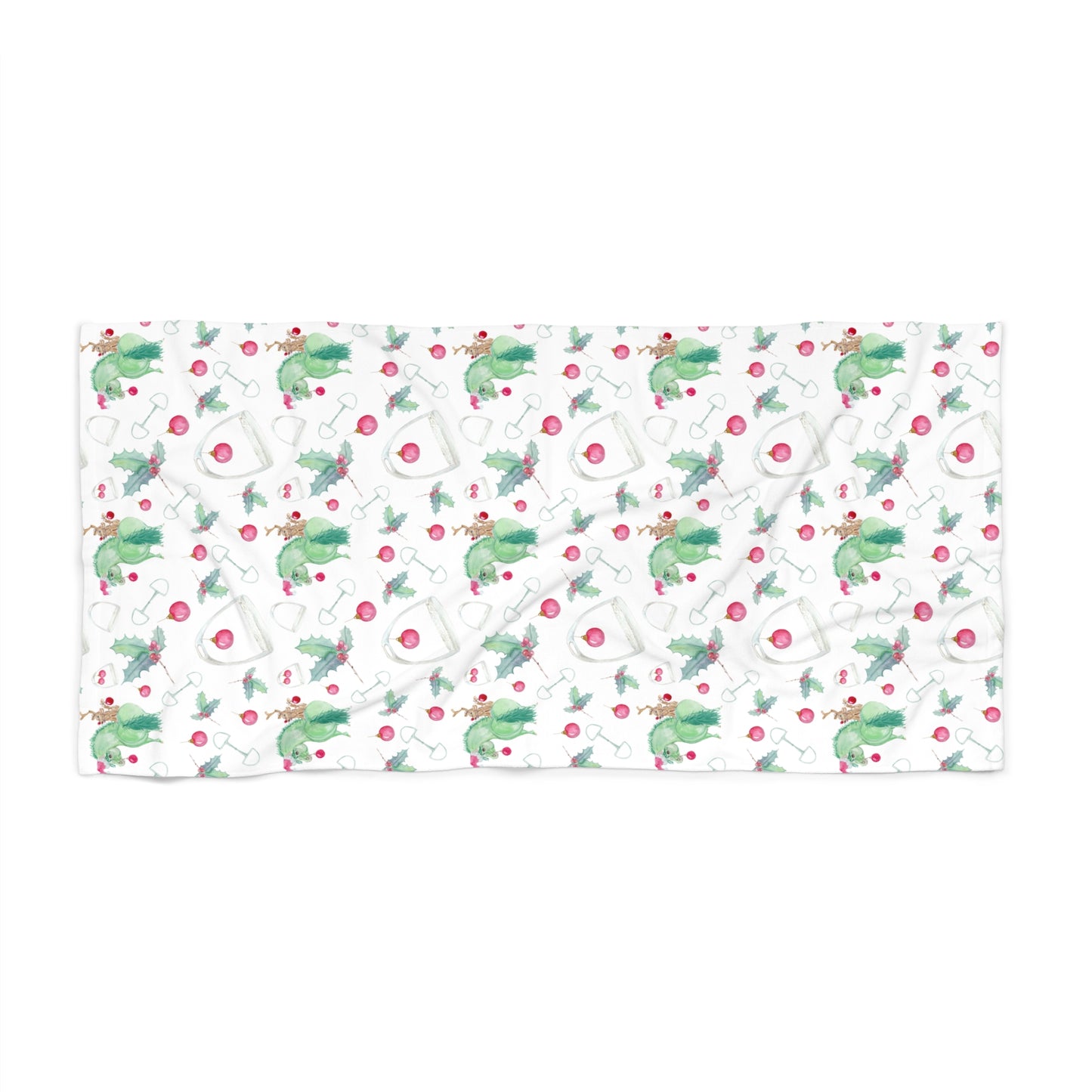 Grinchy Pony Beach Towel
