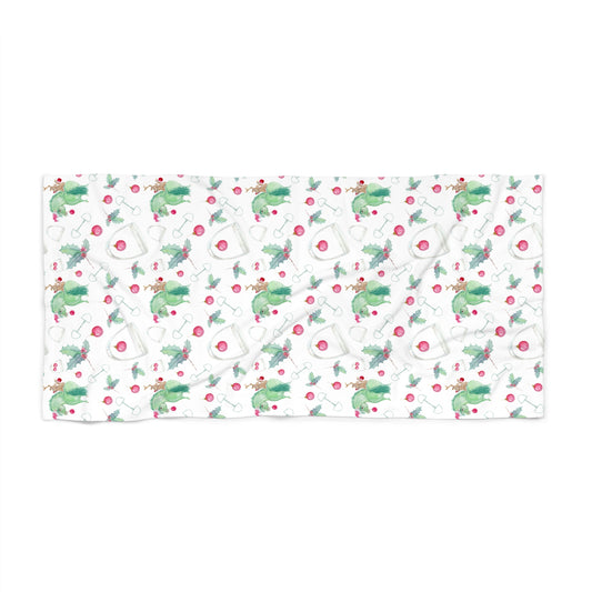 Grinchy Pony Beach Towel