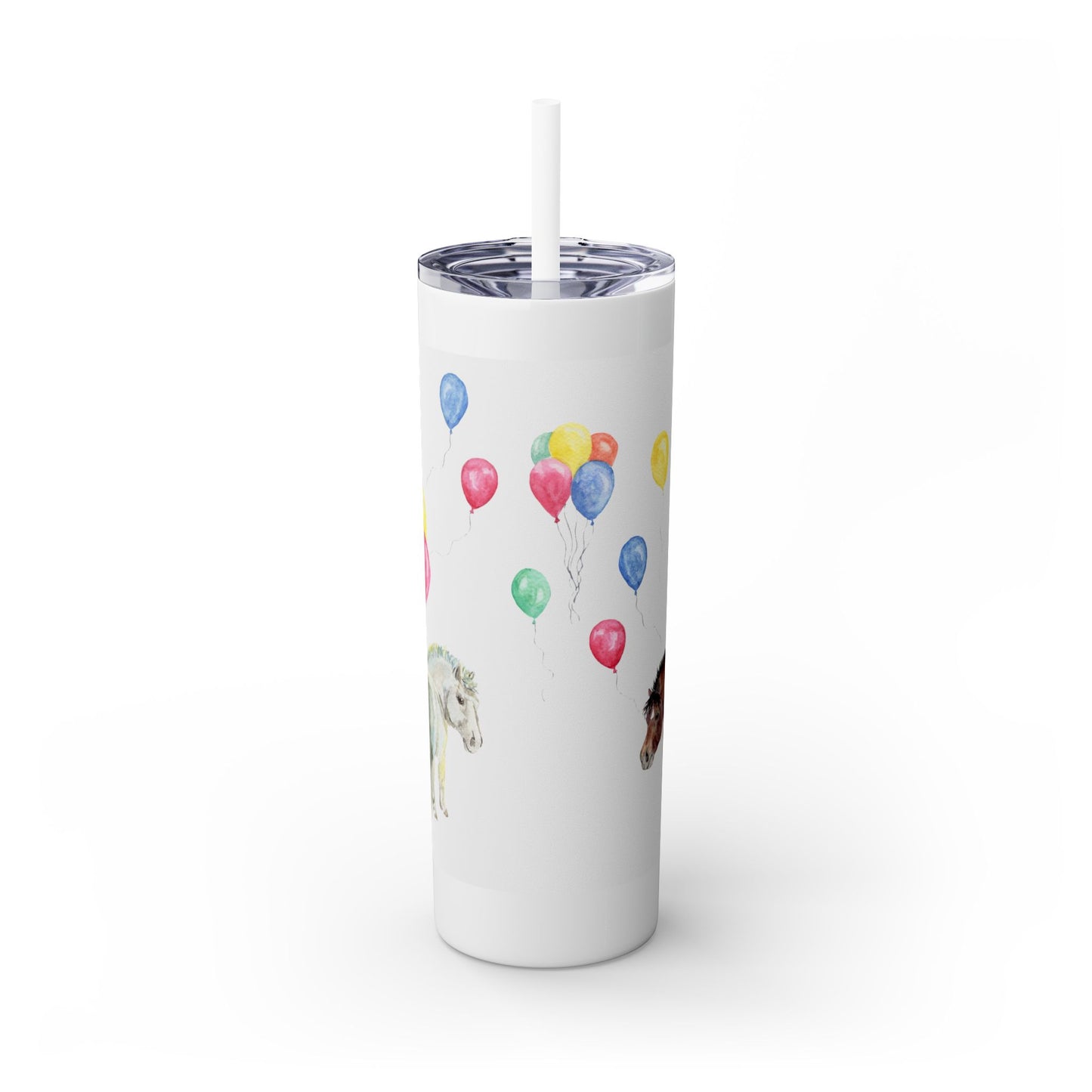 Adorable Little balloon party Skinny Tumbler with Straw, 20oz