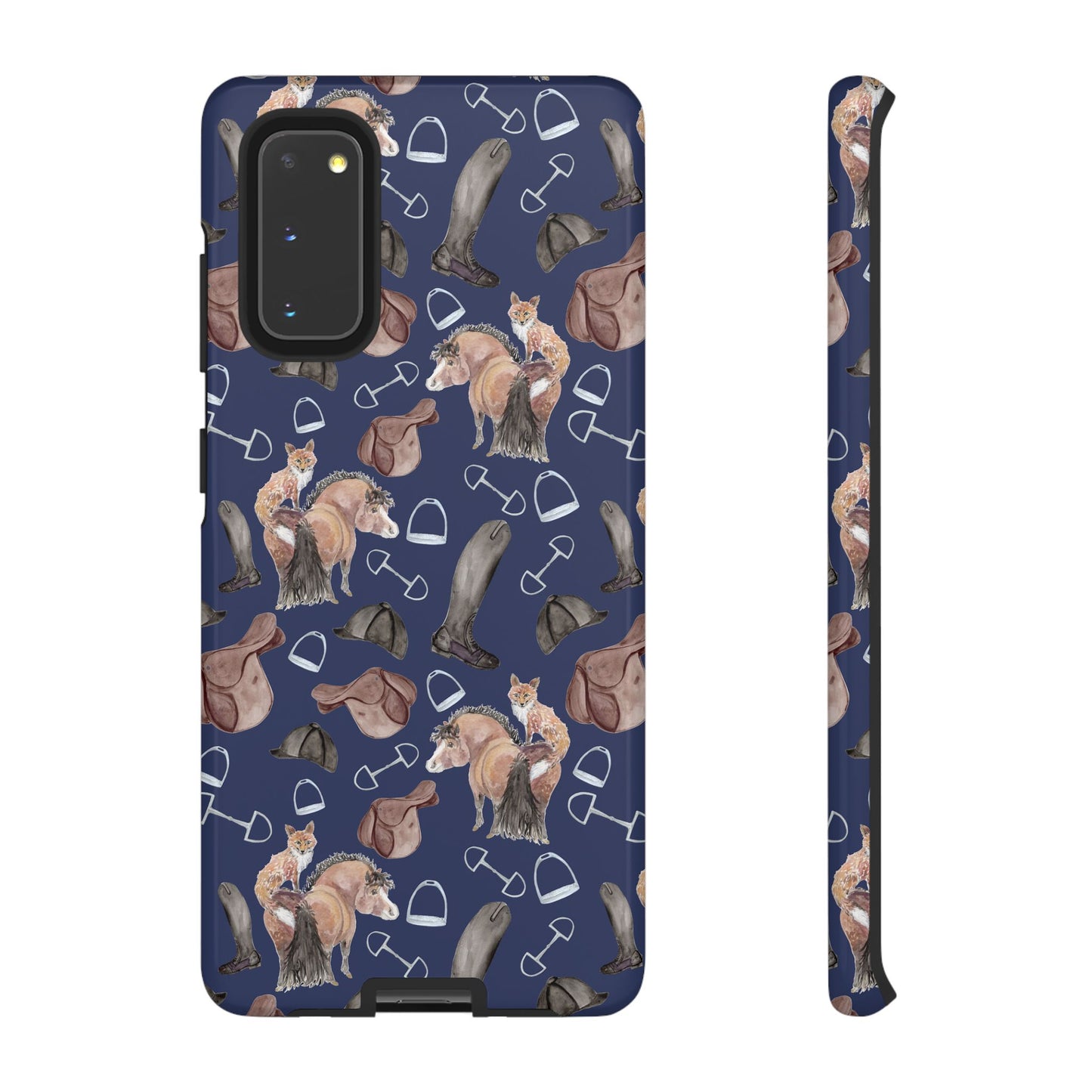Adorable Little Pony and Fox in Navy Tough Phone Case