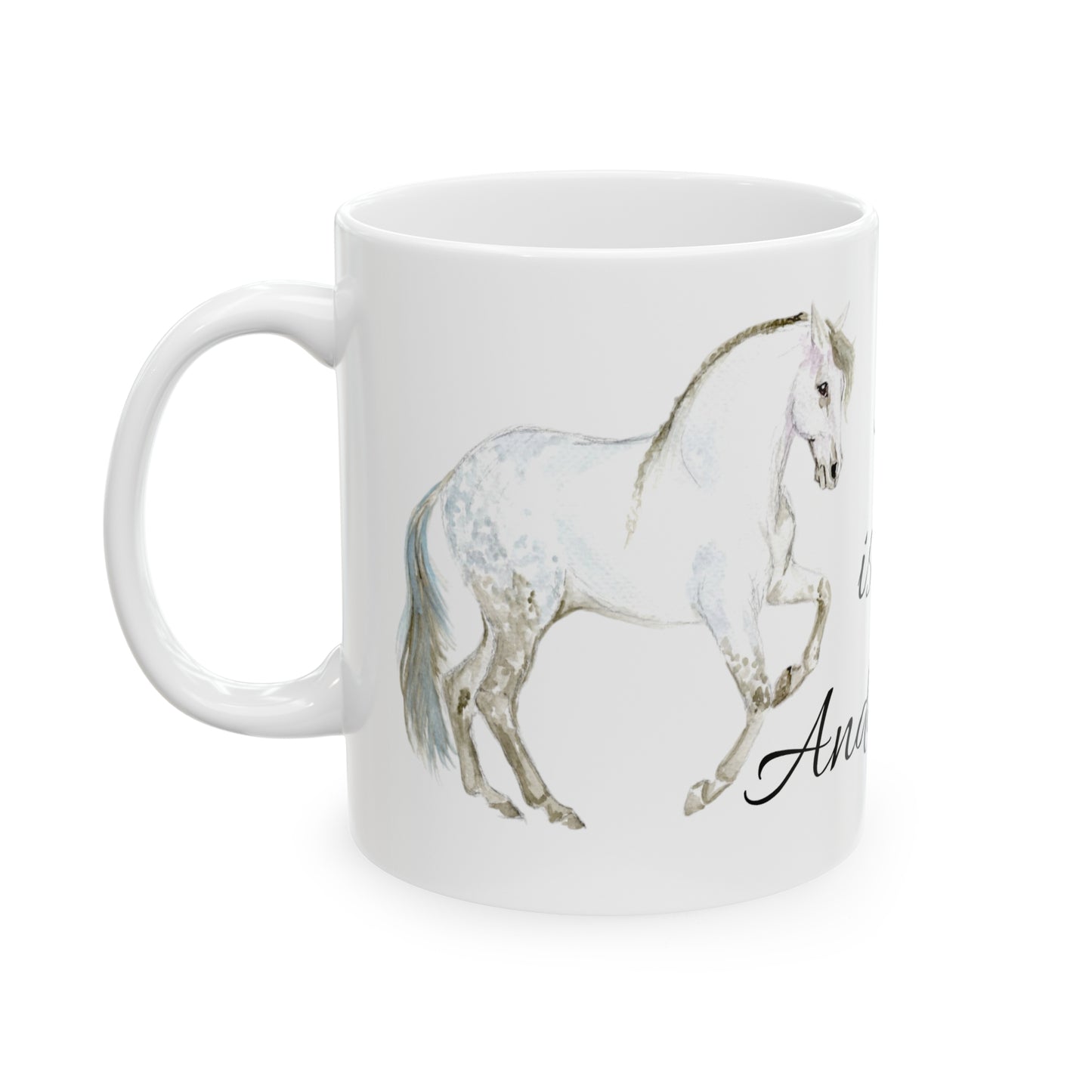 "A is for Andalusian" Ceramic Mug, 11oz - SonaEquestrian