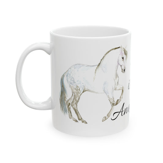 "A is for Andalusian" Ceramic Mug, 11oz - SonaEquestrian