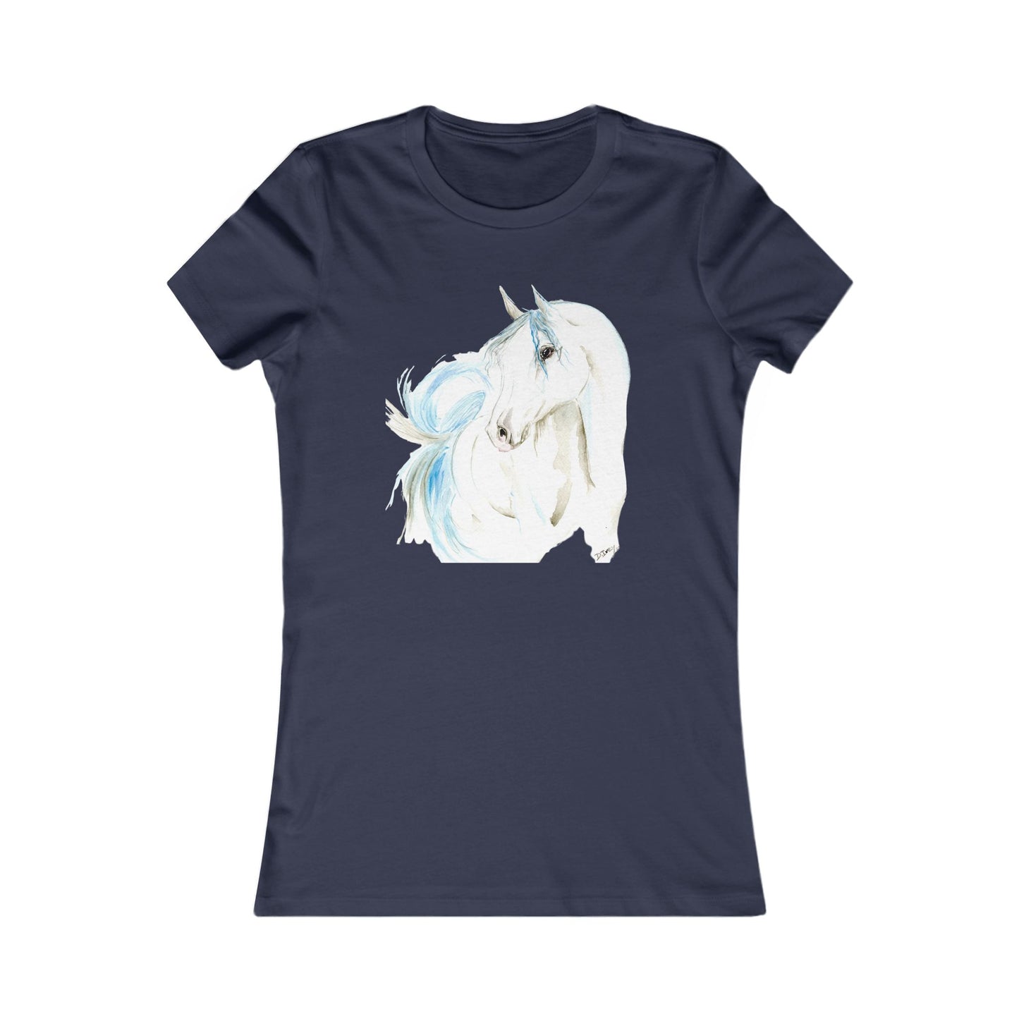 Women's Tee - White Arabian Horse Watercolor Painting