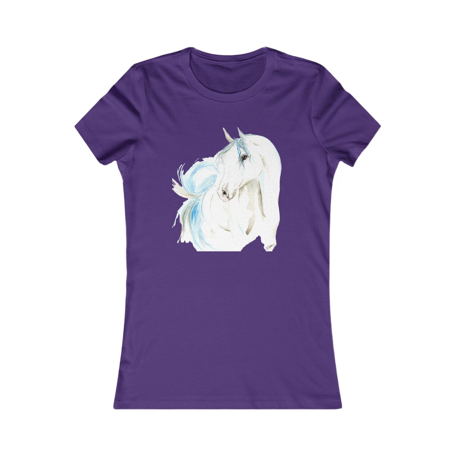 Women's Tee - White Arabian Horse Watercolor Painting