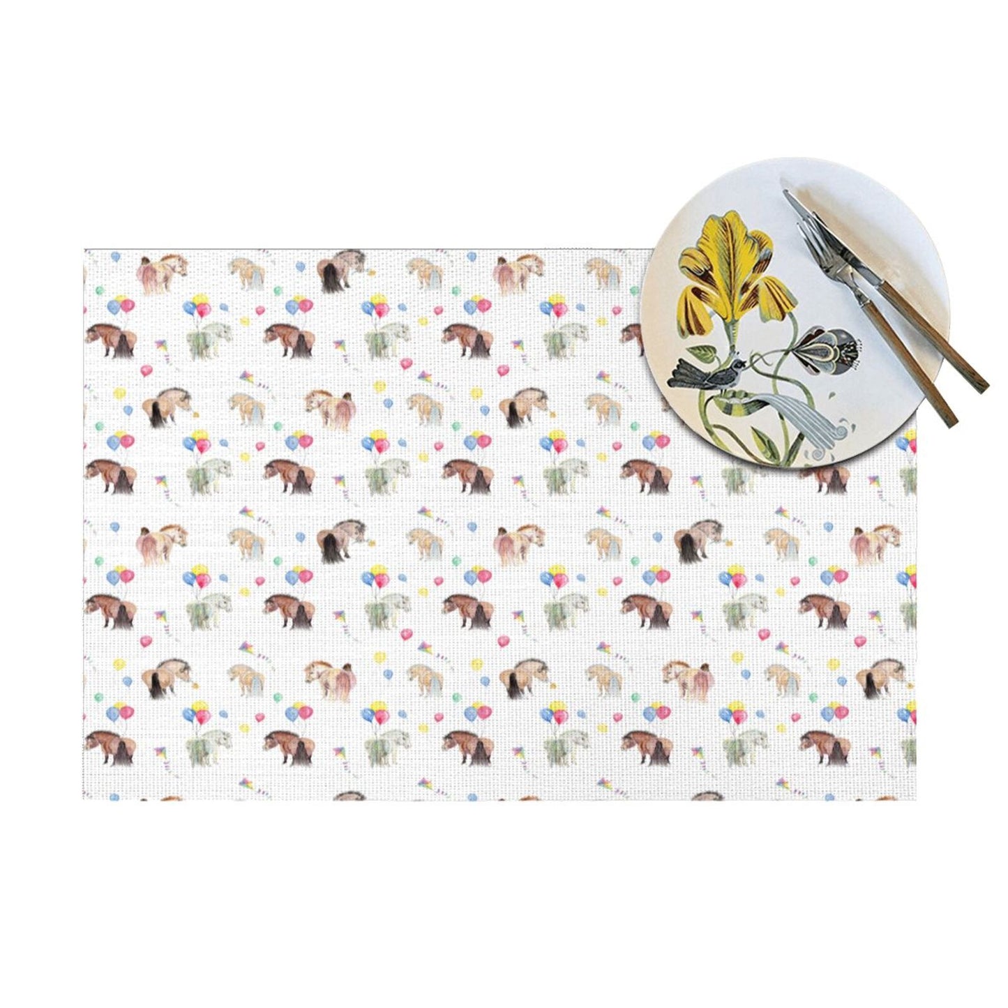 Adorable Ponies Balloons- Placemats Set of 4