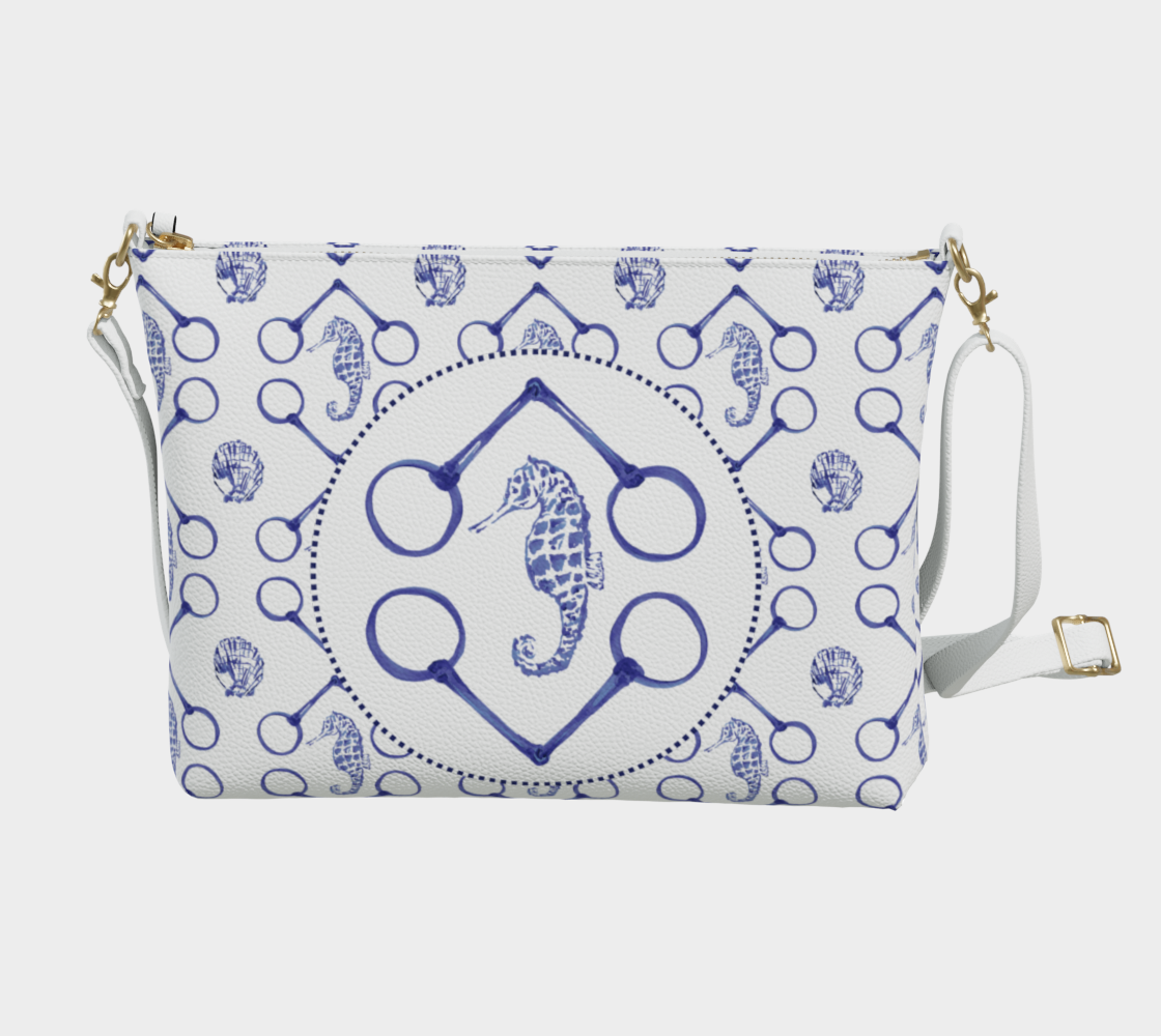 Sea horse with bits China blue