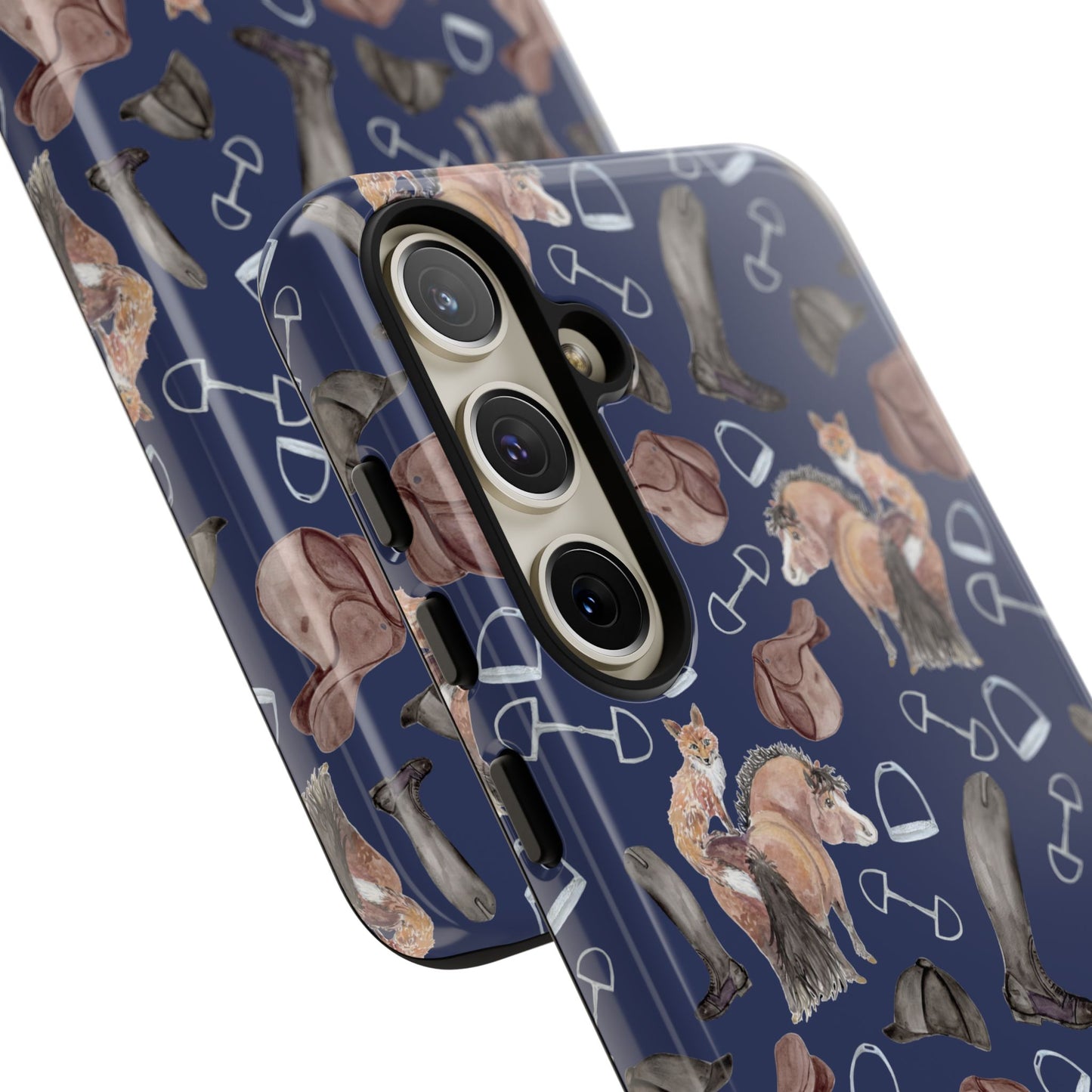 Adorable Little Pony and Fox in Navy Tough Phone Case