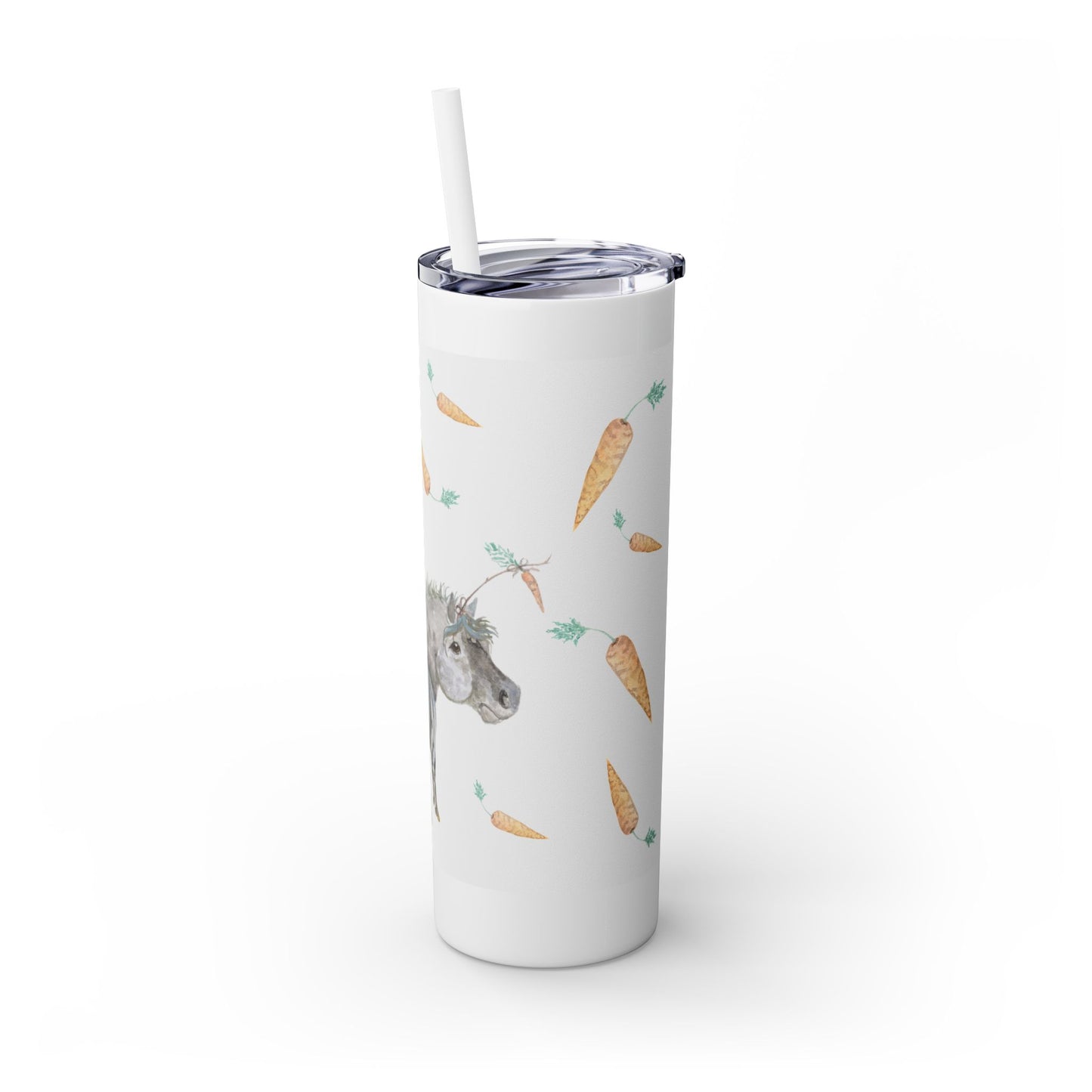 Adorable Little Bonnie Bunny Skinny Tumbler with Straw, 20oz