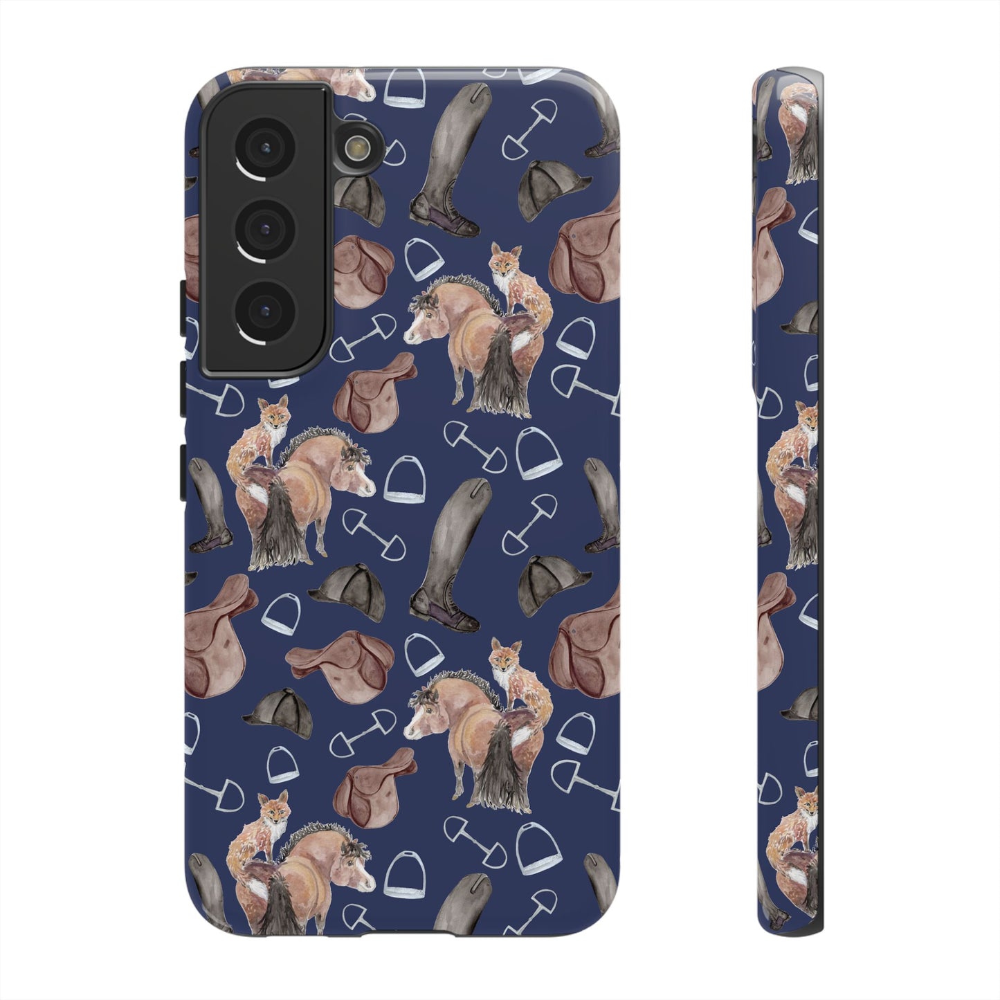 Adorable Little Pony and Fox in Navy Tough Phone Case
