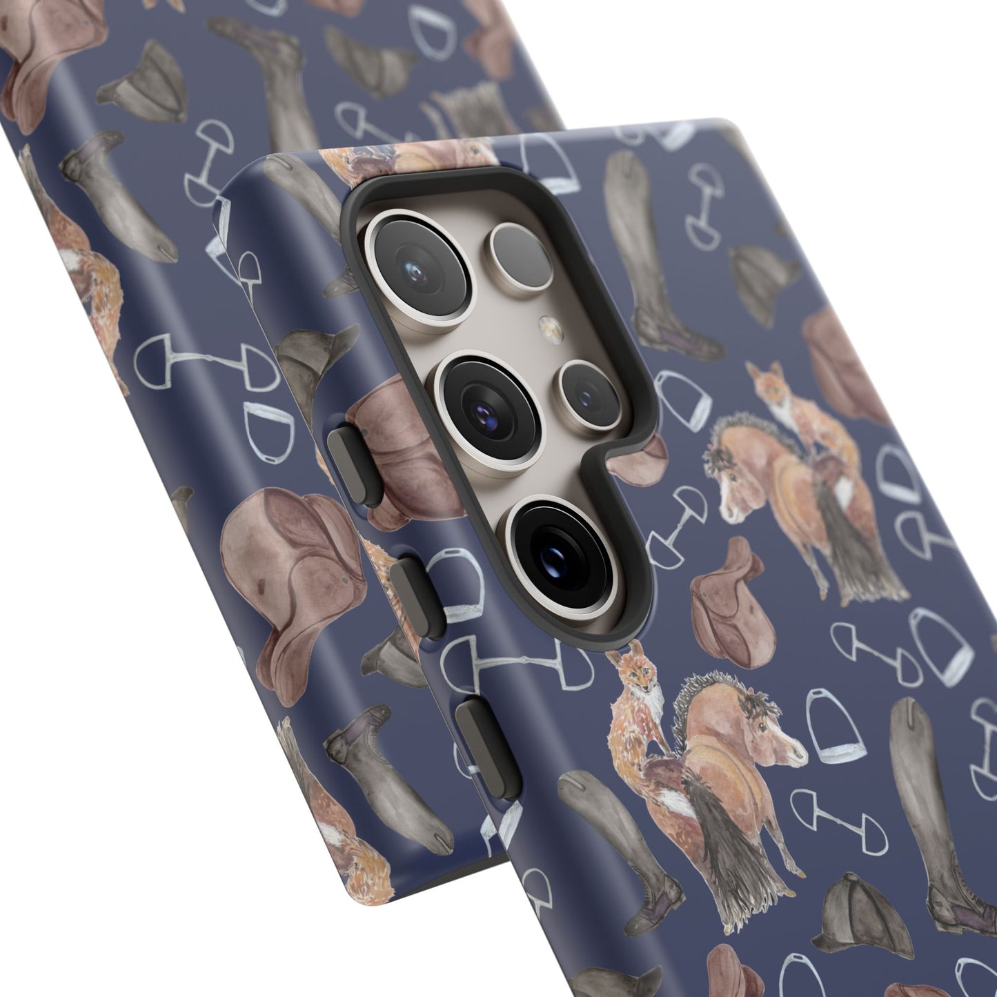 Adorable Little Pony and Fox in Navy Tough Phone Case