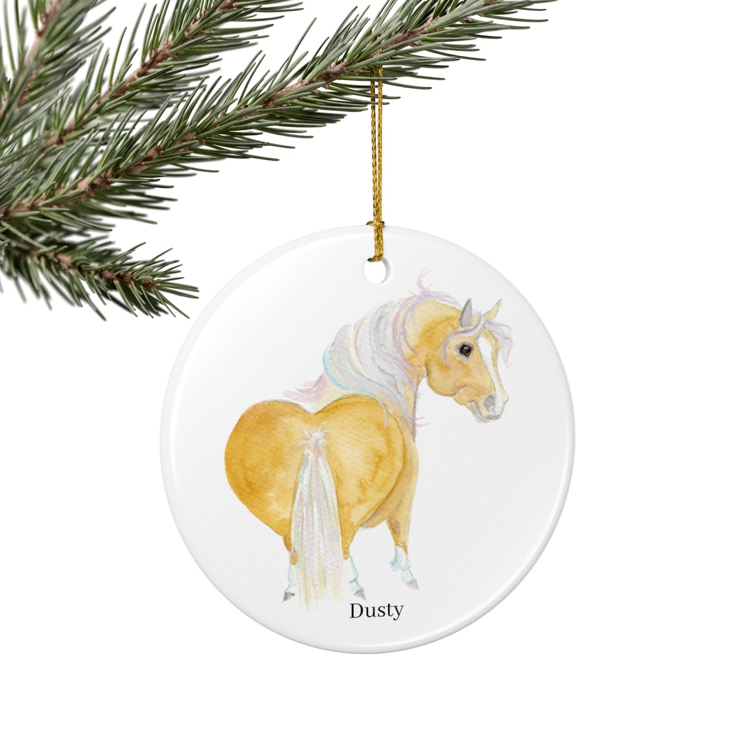 Adorable Dusty Ceramic Ornaments, Custom Holiday Decor, 2-Sided Christmas Ornament, Unique Gift, Home Decoration, Keepsake