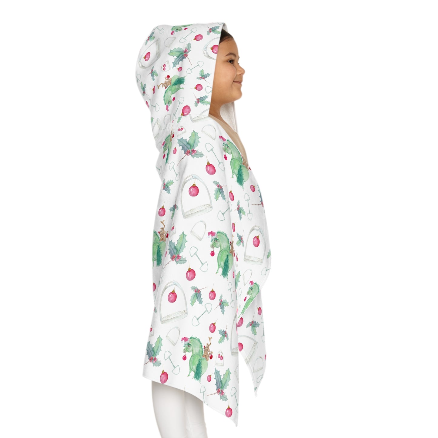 Adorable Grinchy Pony and Friend Youth Hooded Towel