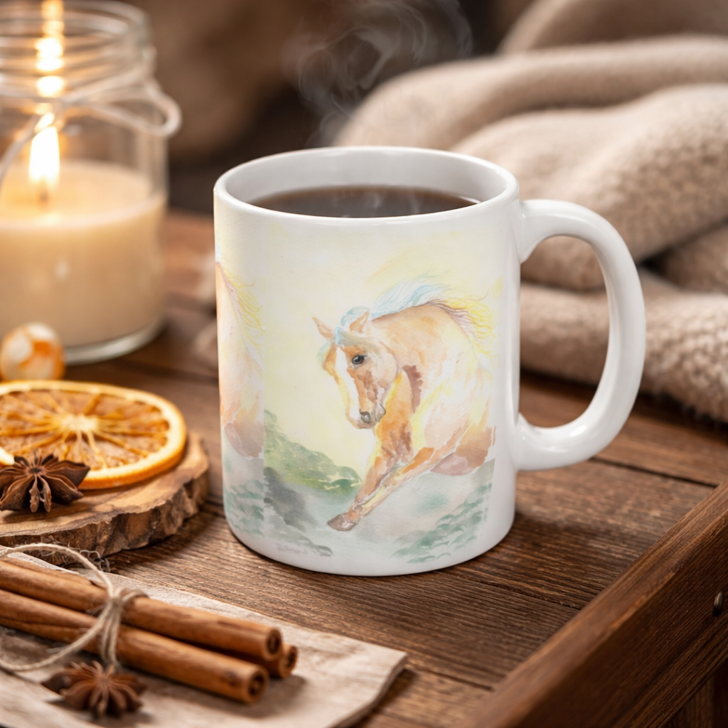 Sun Splash – Haflinger Horse Watercolor- Mug