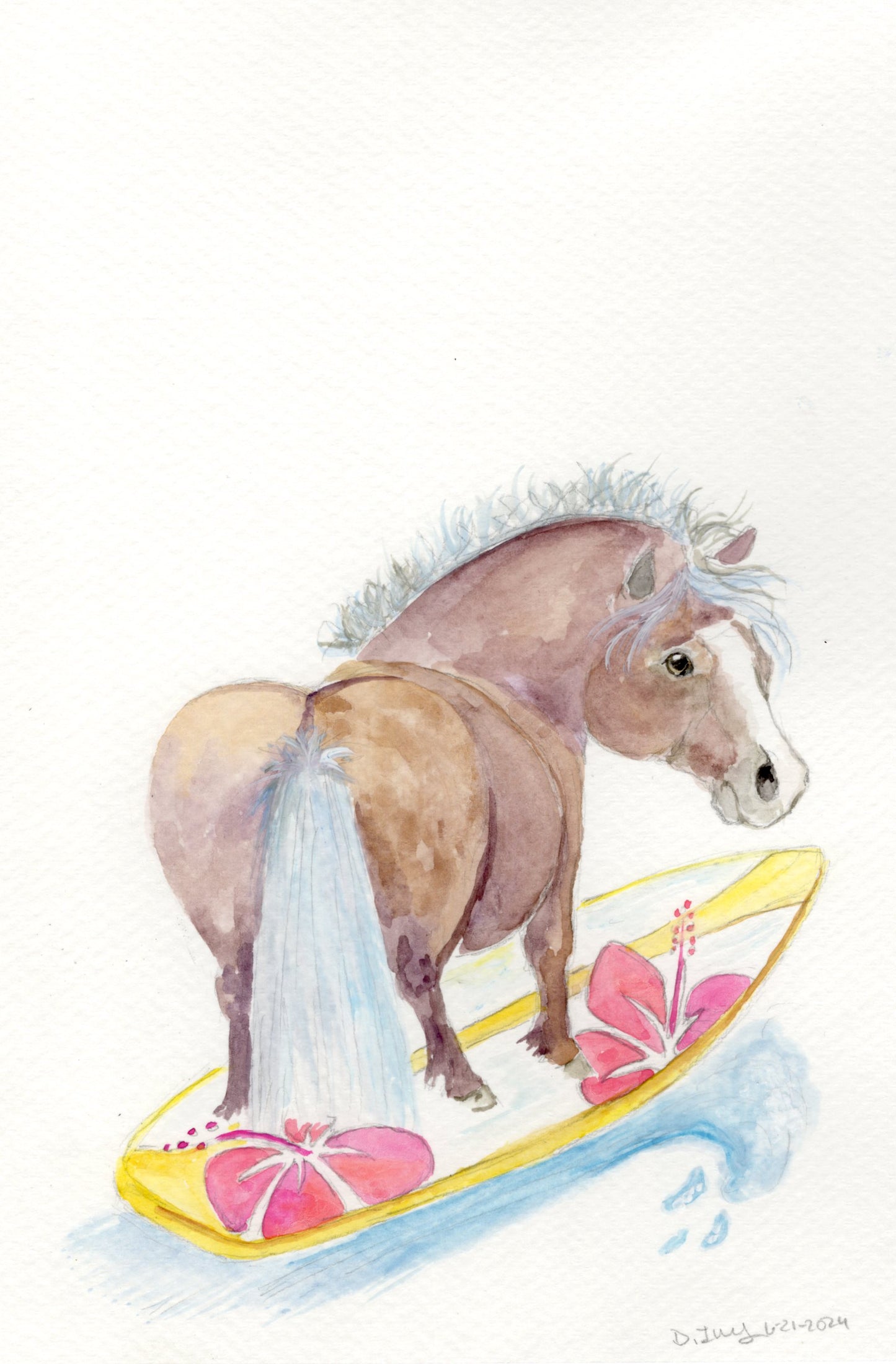 Adorable Little Surfer - Giclee Fine Art Prints