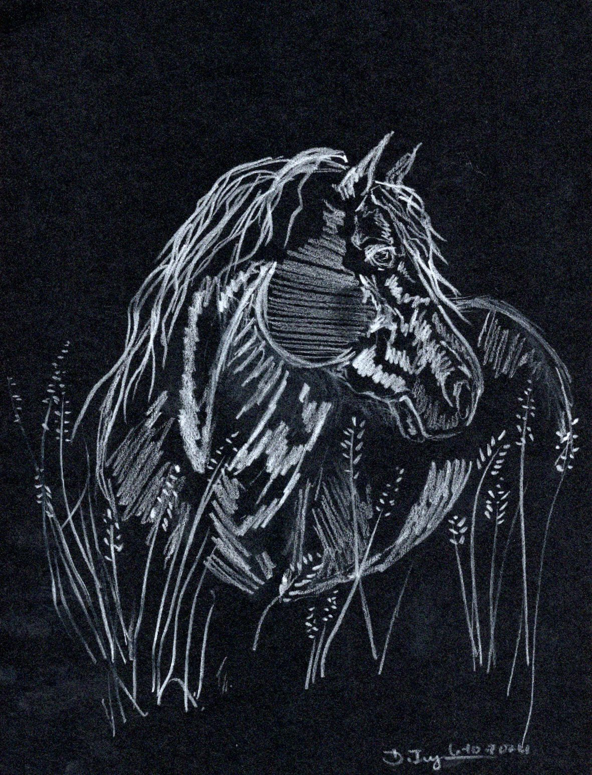 White charcoal graphite pencil