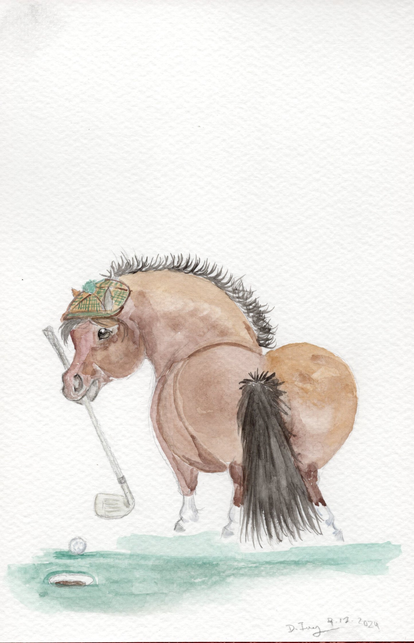 Adorable Little Hole in one- Giclee Fine Art Prints