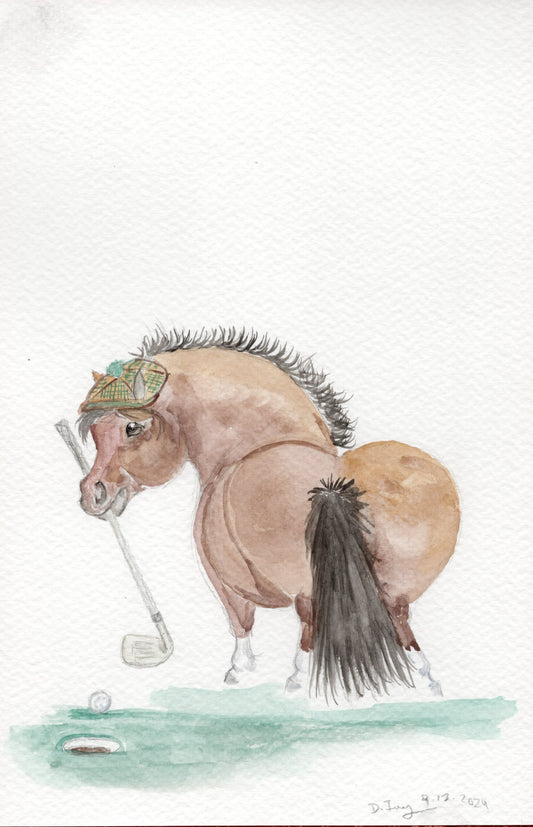 Adorable Little Hole in one- Giclee Fine Art Prints