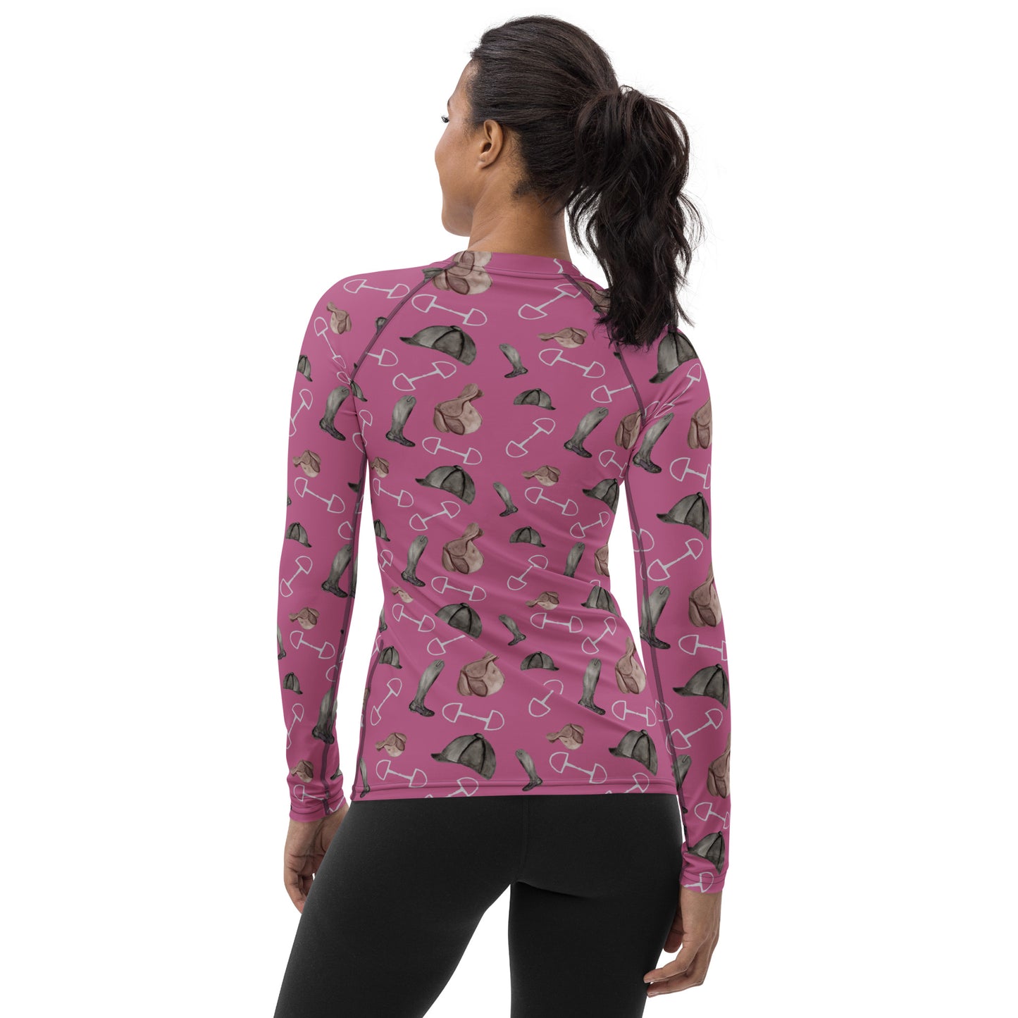 Saddle Up - Pink Women's Rash Guard - SonaEquestrian