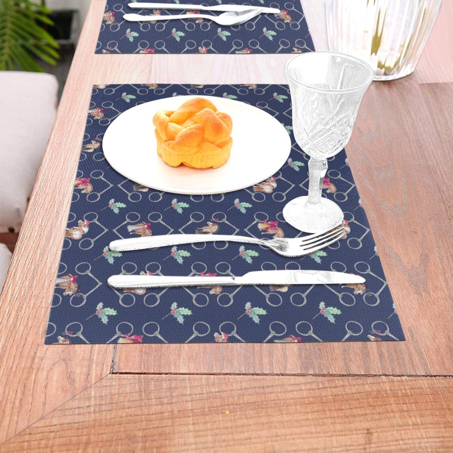 Adorable Ponies Bits and Holly Set of 4 Holiday Placemats