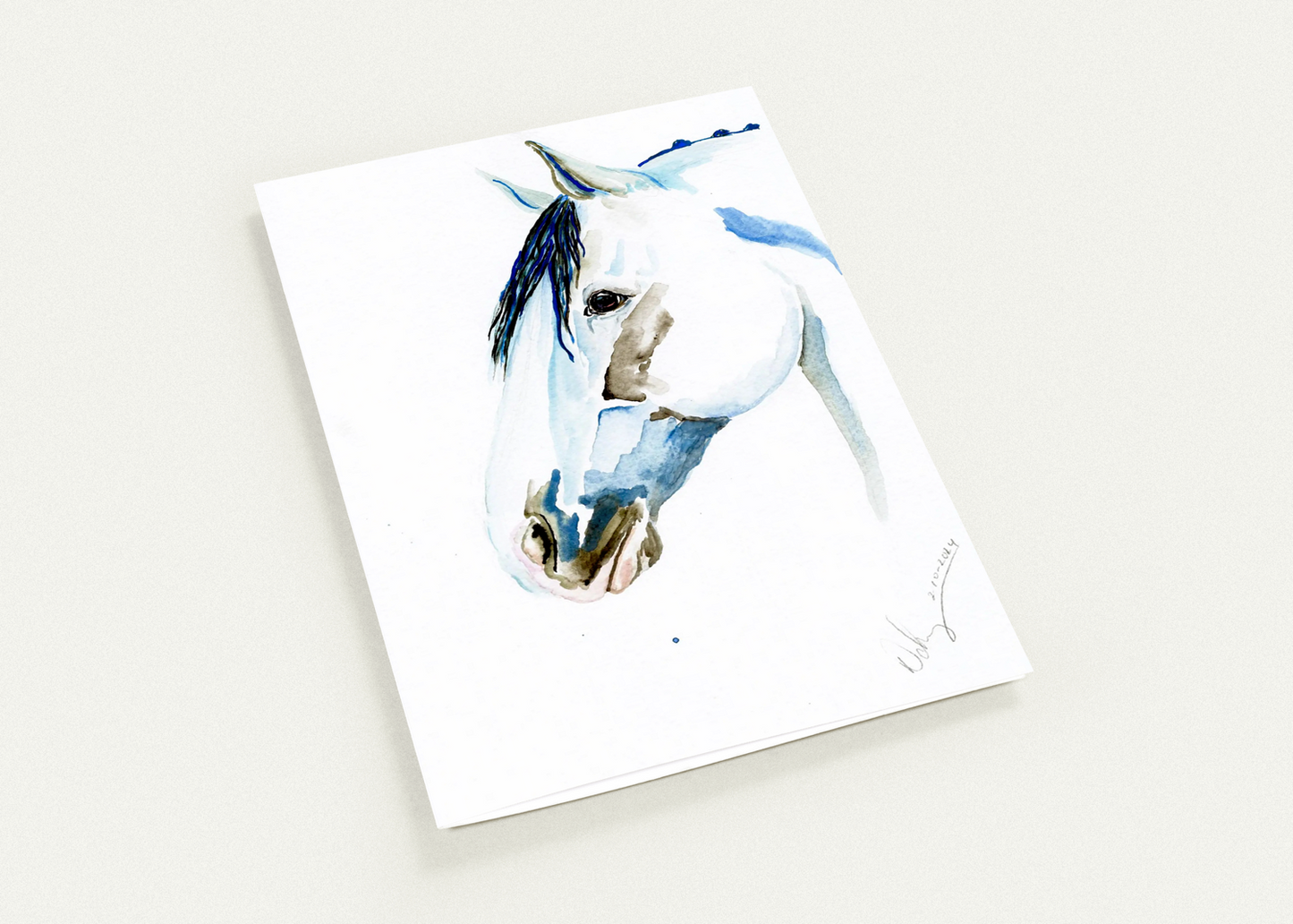 Little Blue Dot Greeting Card - SonaEquestrian