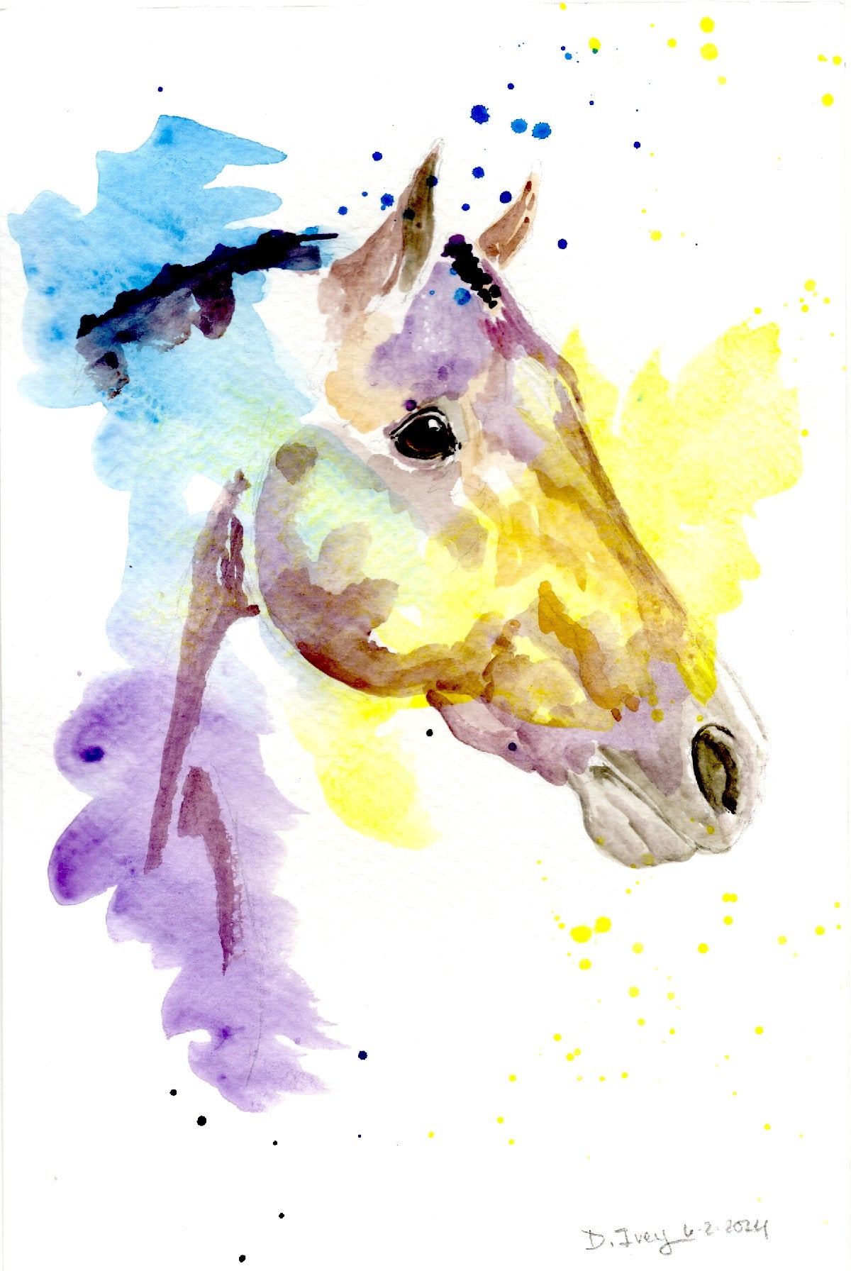 Tie-dye Hunter - Original Watercolor