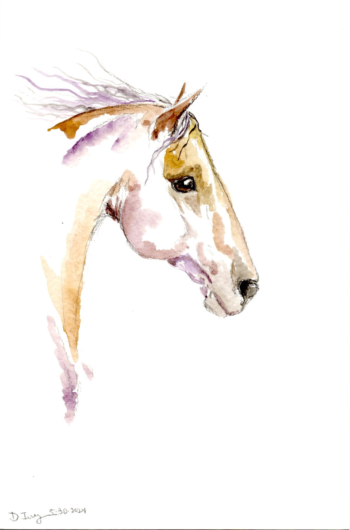 Into the Wild Wind - Original Watercolor (Copy)