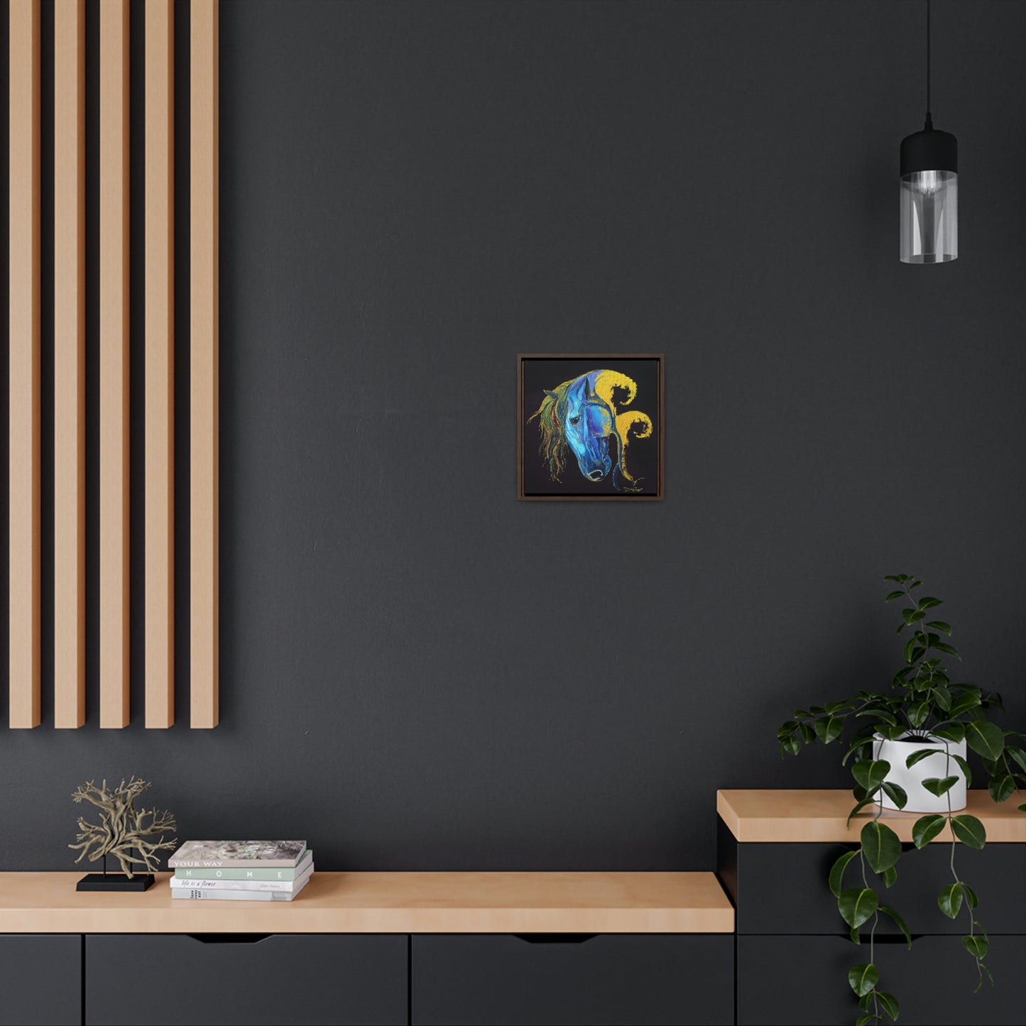 Sea Horse Crest- Original Print -Gallery Canvas Wraps, Square Frame